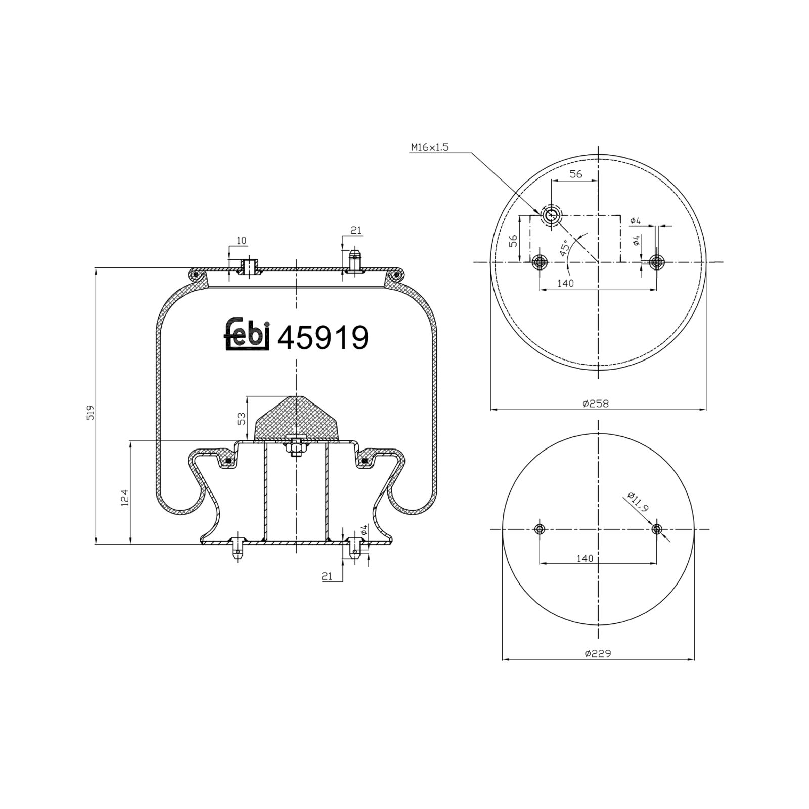 FEBI BILSTEIN Bellow, air suspension