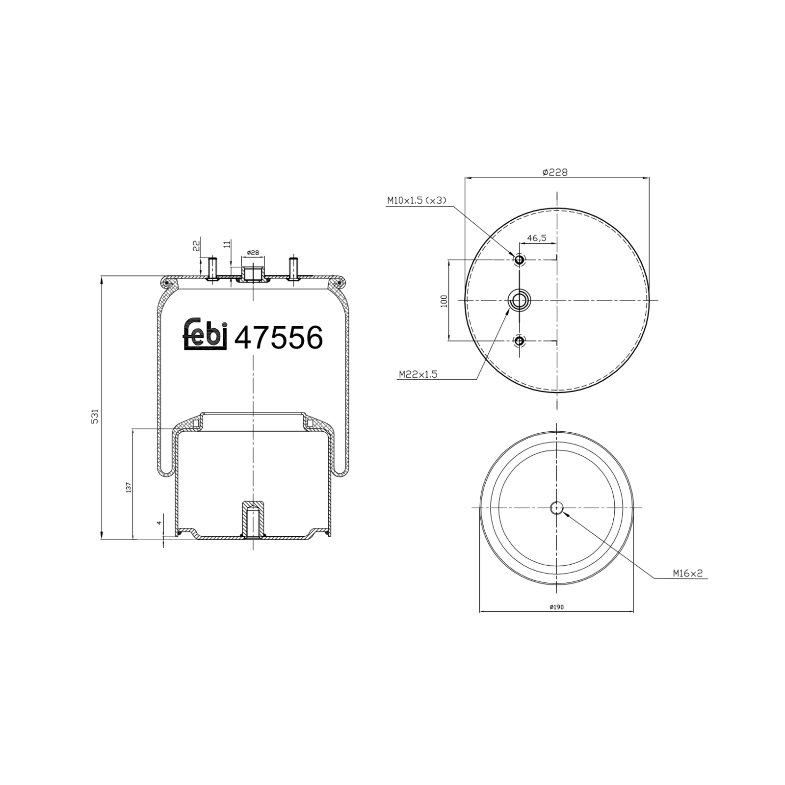 FEBI BILSTEIN Bellow, air suspension febi Plus