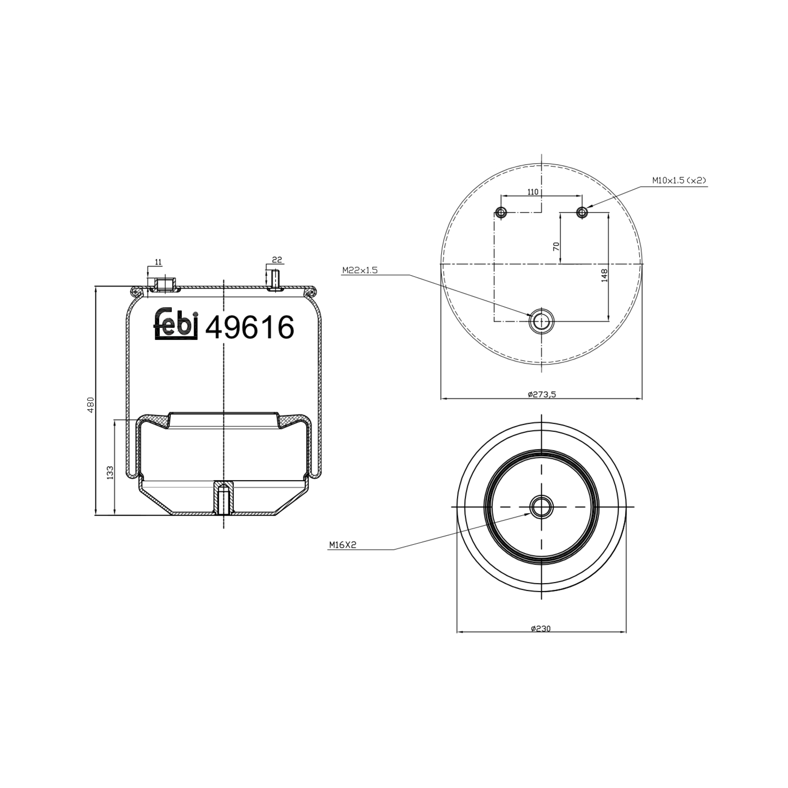 FEBI BILSTEIN Bellow, air suspension febi Plus