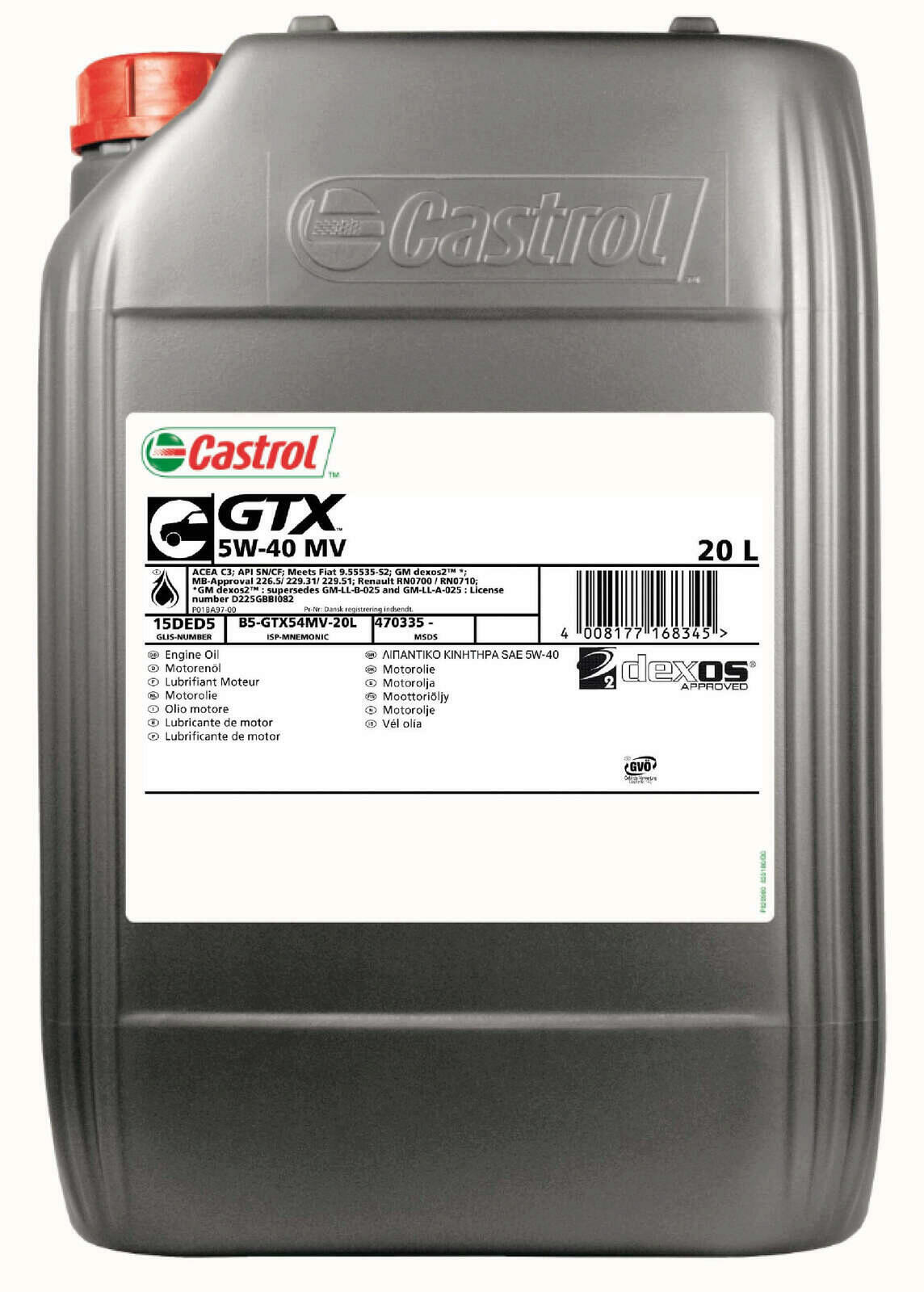 20l CASTROL Motoröl GTX 5W-40 MV