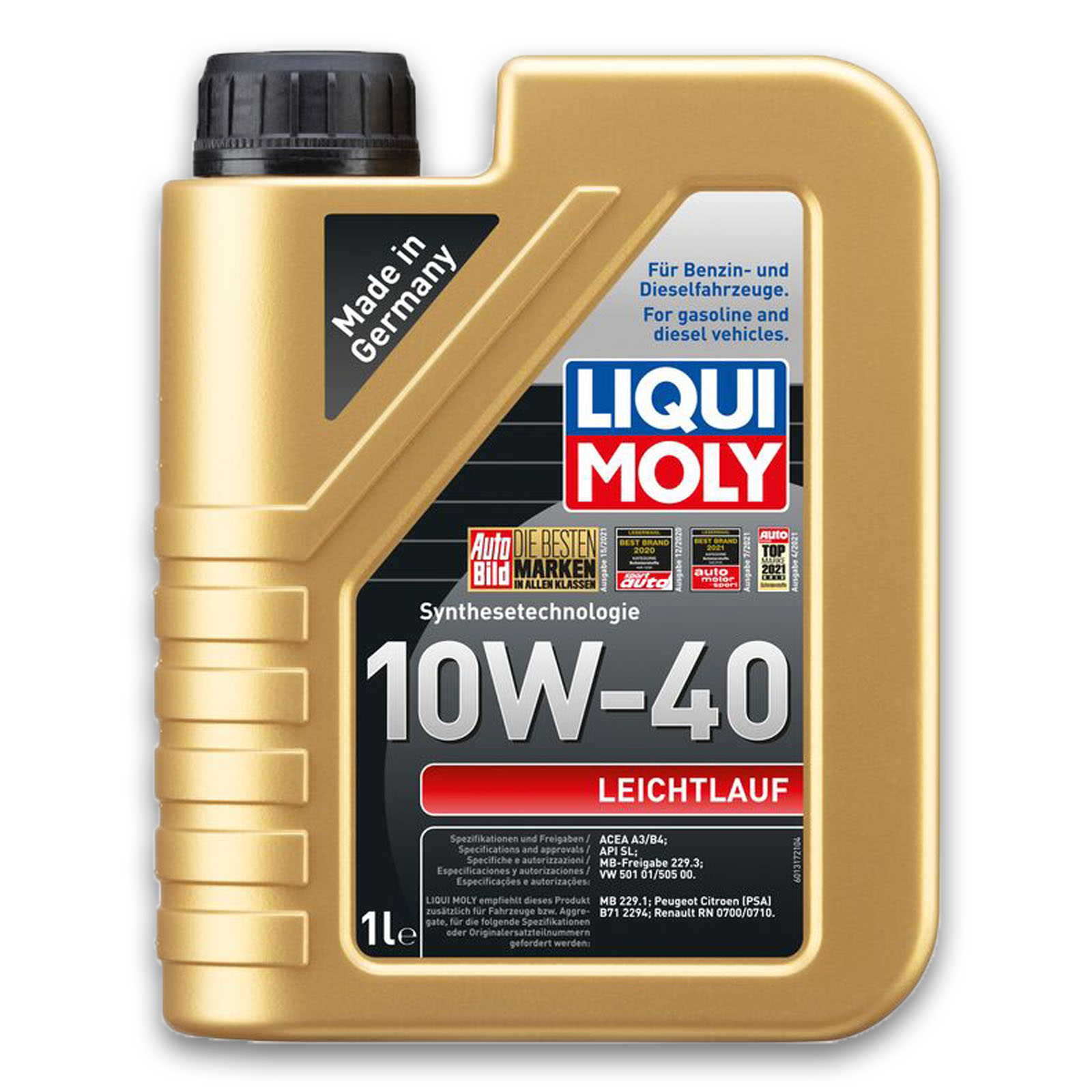 2x 1 Liter Liqui Moly Leichtlauf Motorenöl Motoröl 10W-40 2 Liter O...