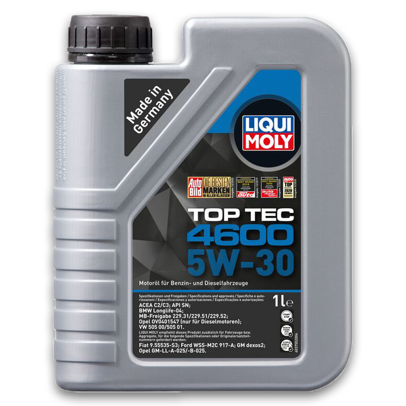 7 Liter Liqui Moly Motorenöl Motoröl Top Tec 4600 5W-30 Motorenoel ...