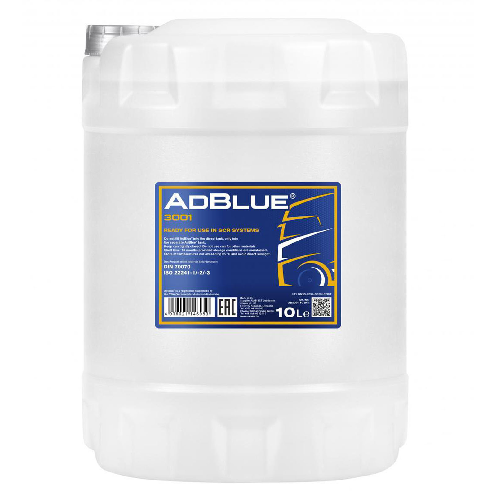10L Mannol ADBLUE® SCR Abgasreinigung Additiv Harnstofflösung Ad Blu...