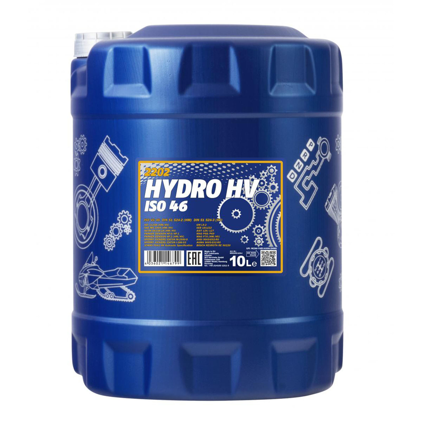 10L Mannol Hydro HV ISO 46 HVLP 46 Hydrauliköl