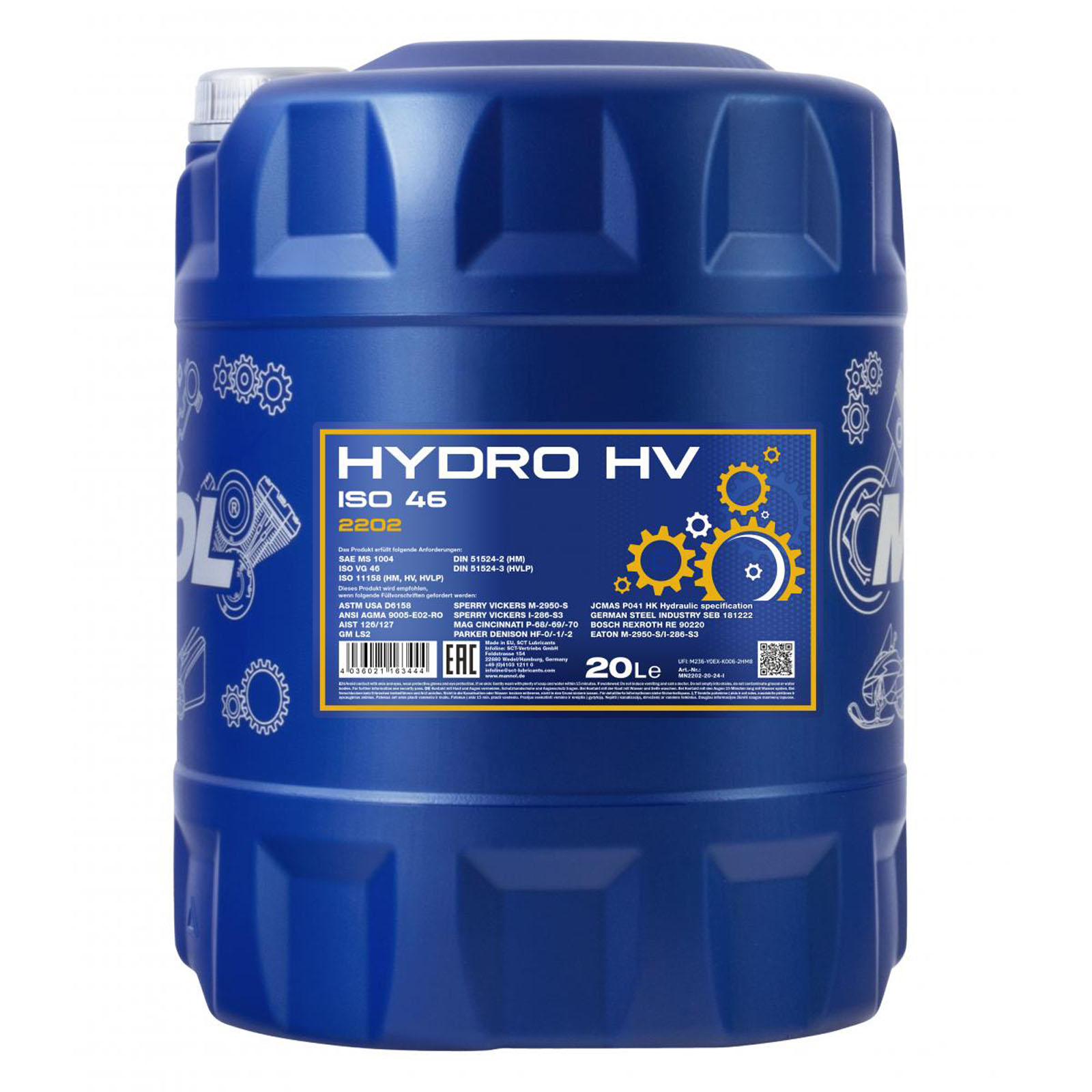 20L Mannol Hydro HV ISO 46 HVLP 46 Hydrauliköl