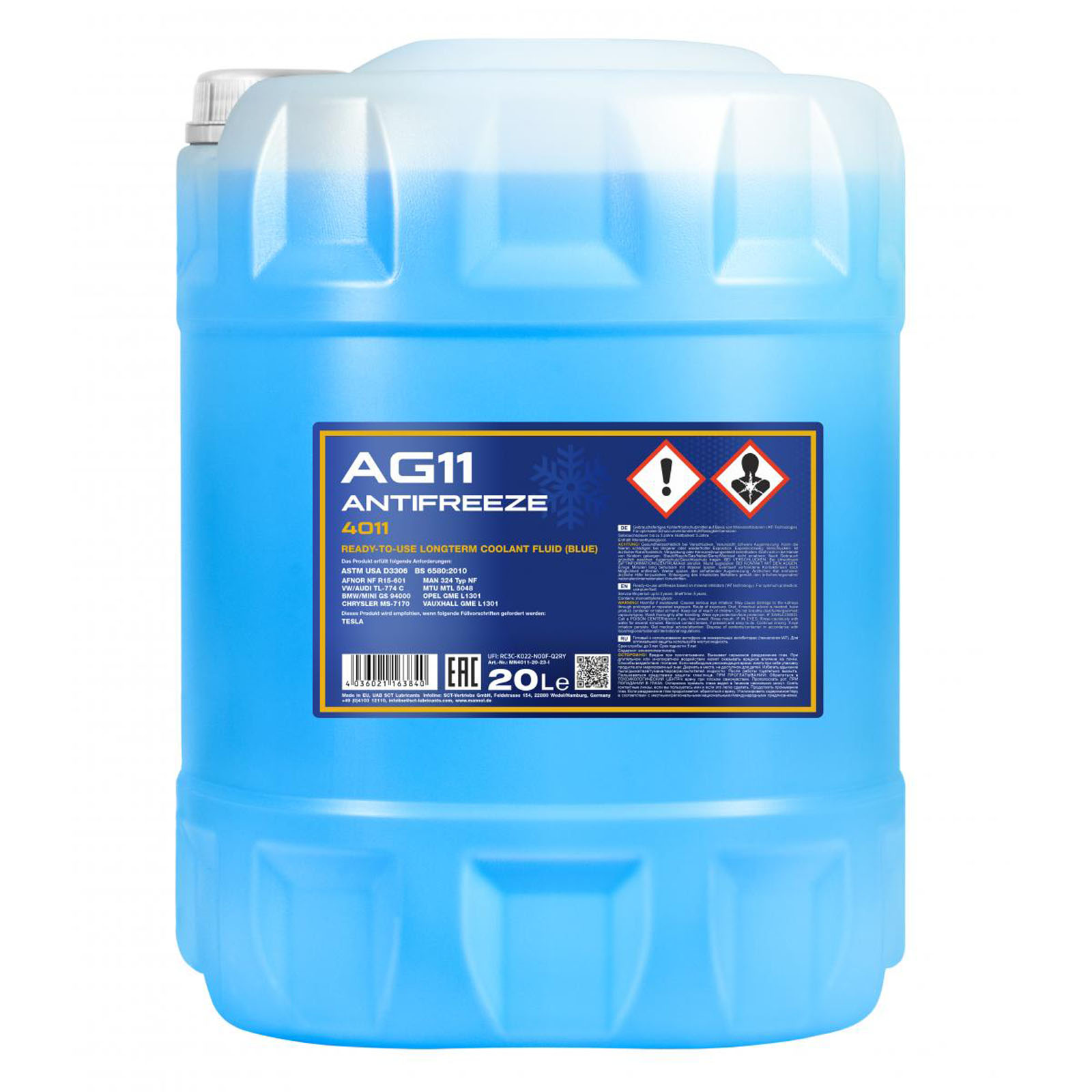 Mannol Kühlerfrostschutz Kühlmittel AG11 blau bis -40° Frostsch...