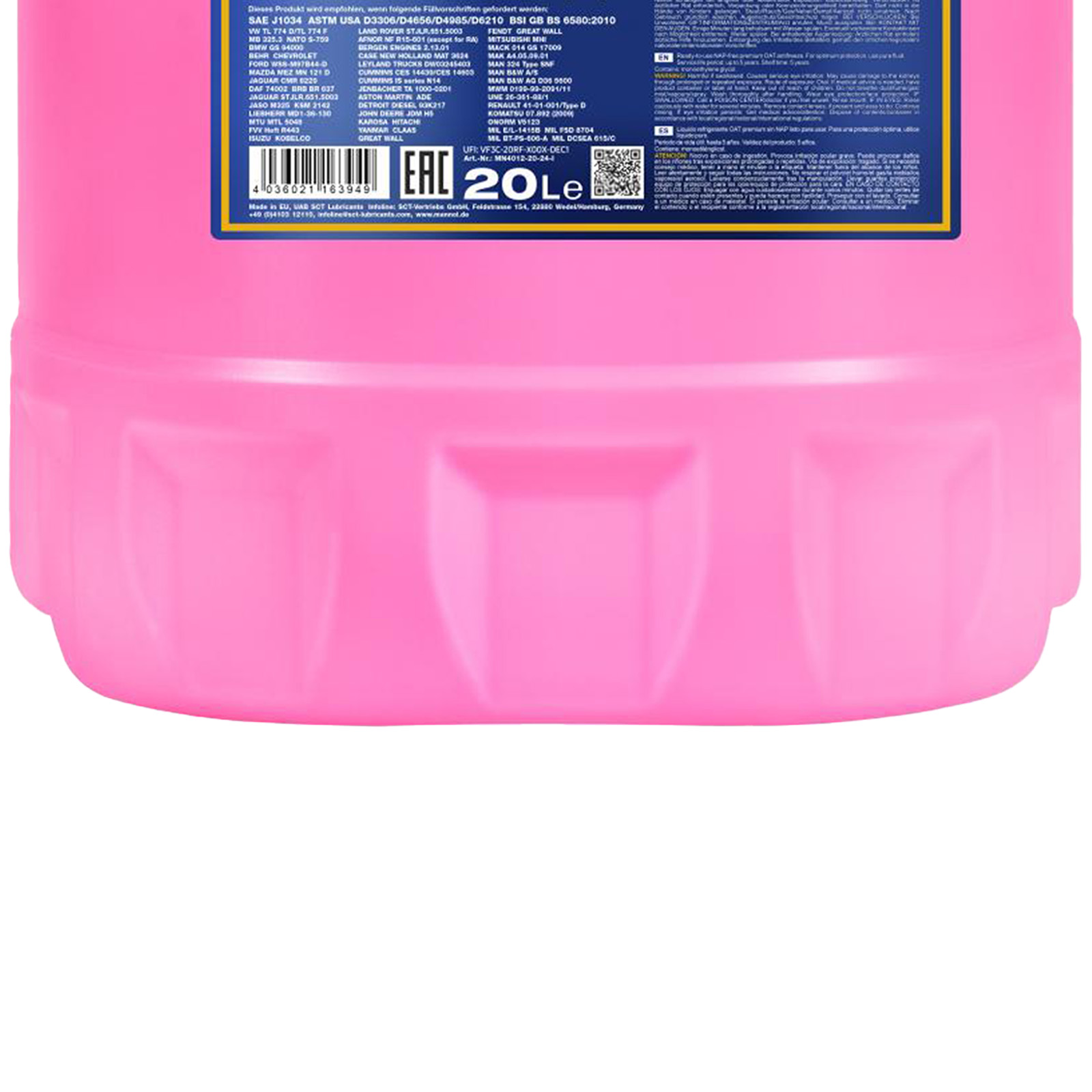 Mannol MN4012-20 Antifreeze G12+ Kühlerfrostschutz 20L Rot AF12+ bis - 4...