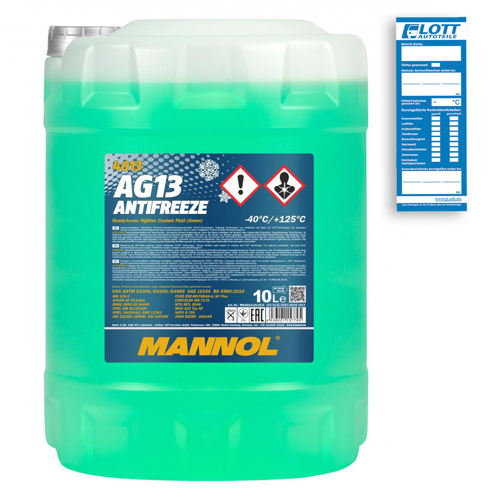 Mannol Hightech Antifreeze Kühlmittel Kühlerfrostschutz grün A...