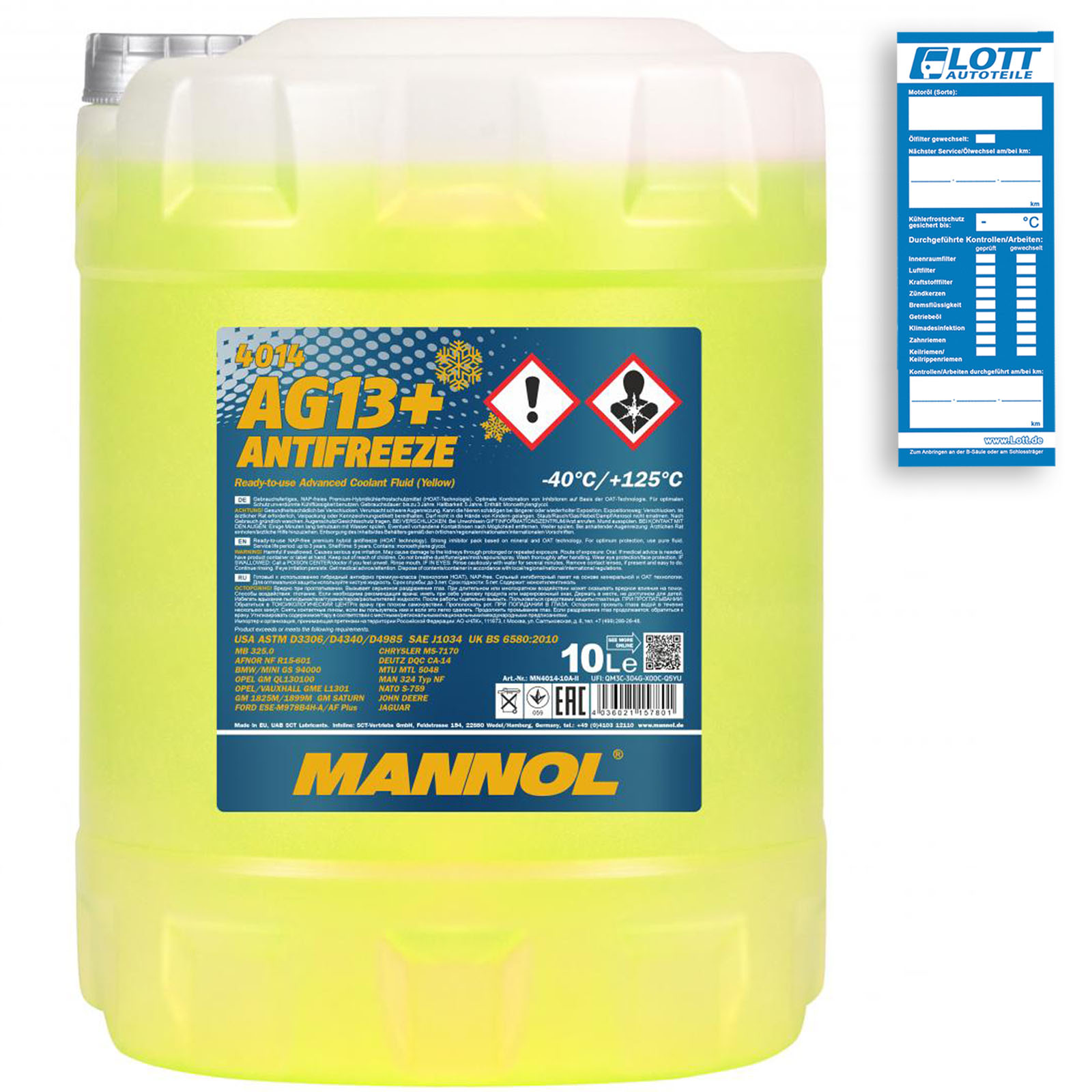 Mannol Antifreeze Kühlmittel Kühlerfrostschutz AG13+ bis -40°C ...