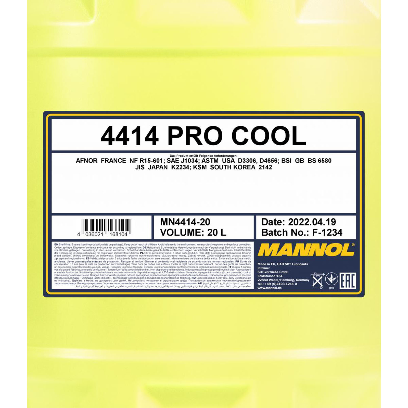 20L Mannol Pro Cool Kühlerfrostschutz -40°С Motorrad Roller