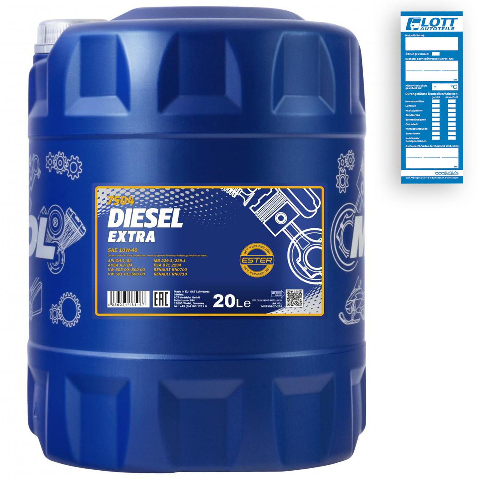 20L Mannol Diesel Extra Motoröl 10W-40