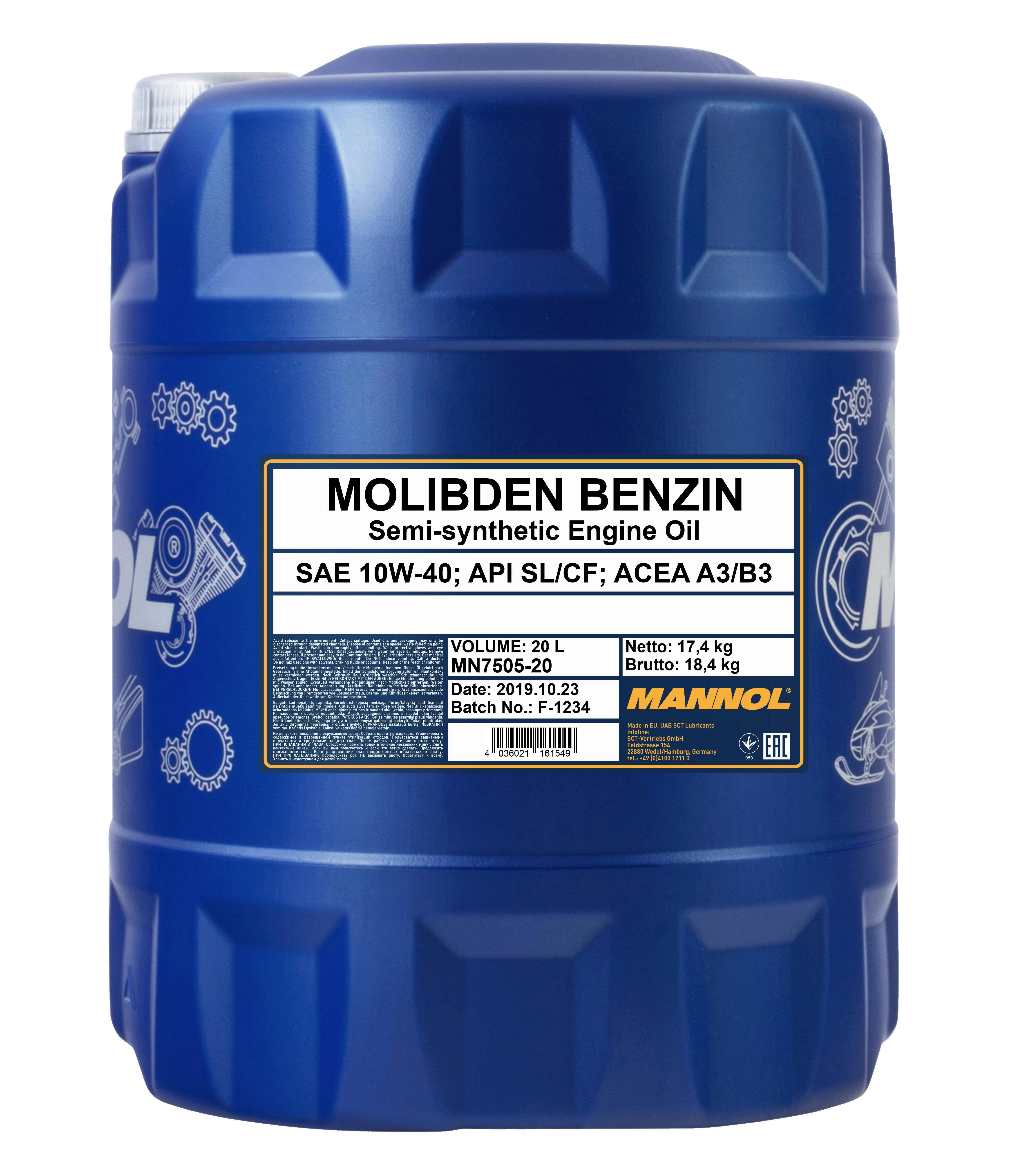 Motoröl MN Molibden Benzin 10W-40 20L