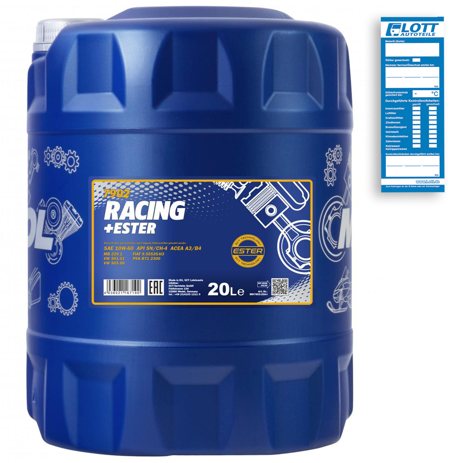 20L Mannol Racing+Ester 10W-60 Motoröl