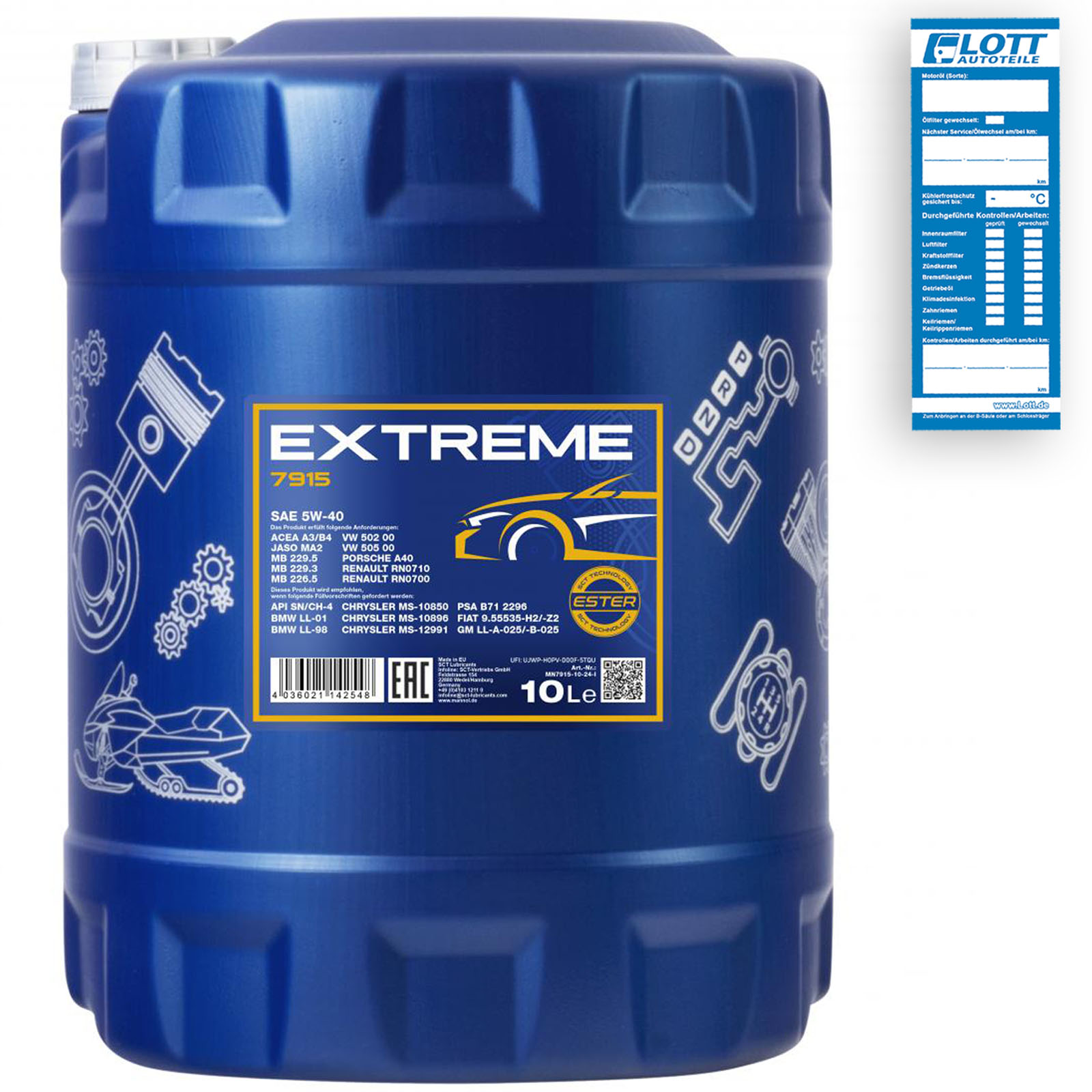 10L Mannol Extreme 5W-40 Motoröl