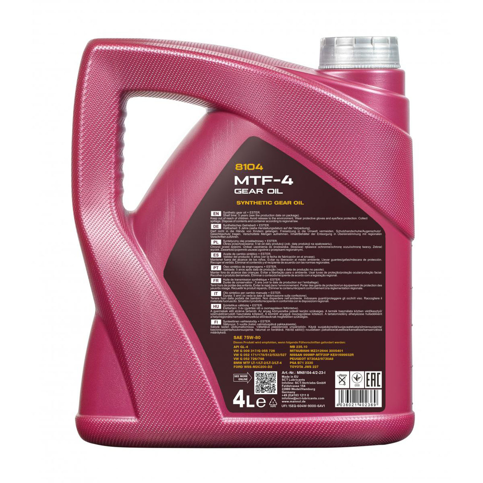 4L Mannol MTF-4 Getriebeöl 75W-80