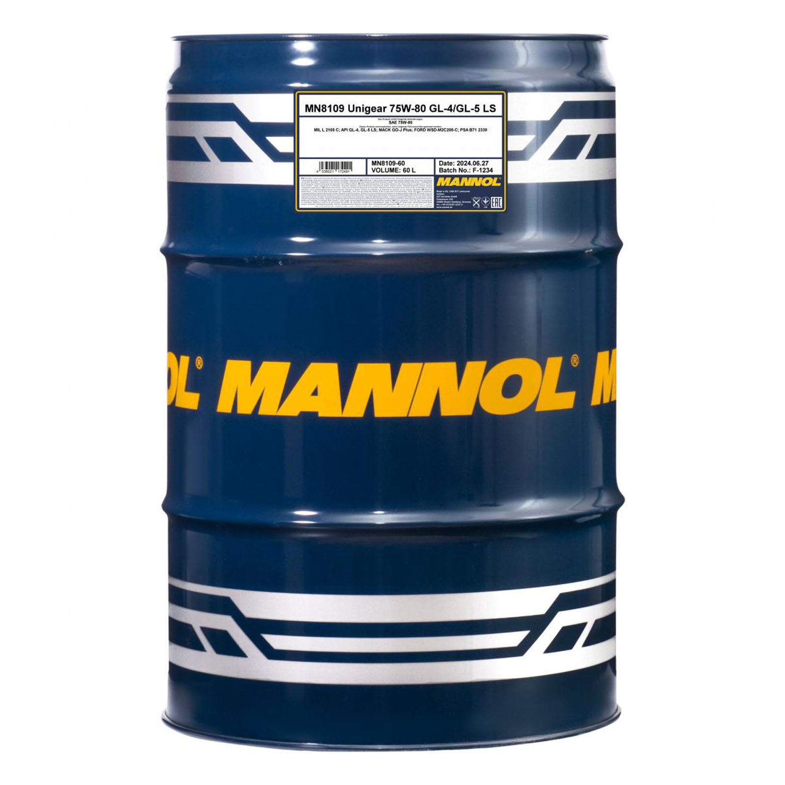 60L Mannol Unigear 75W-80 Getriebe&ouml;l Schaltgetriebe&ouml;l API GL-4 API GL-5 LS MN8109-60