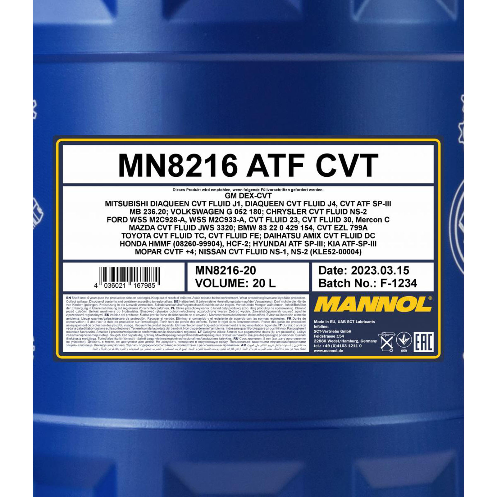 20L Mannol ATF CVT Automatikgetriebeöl