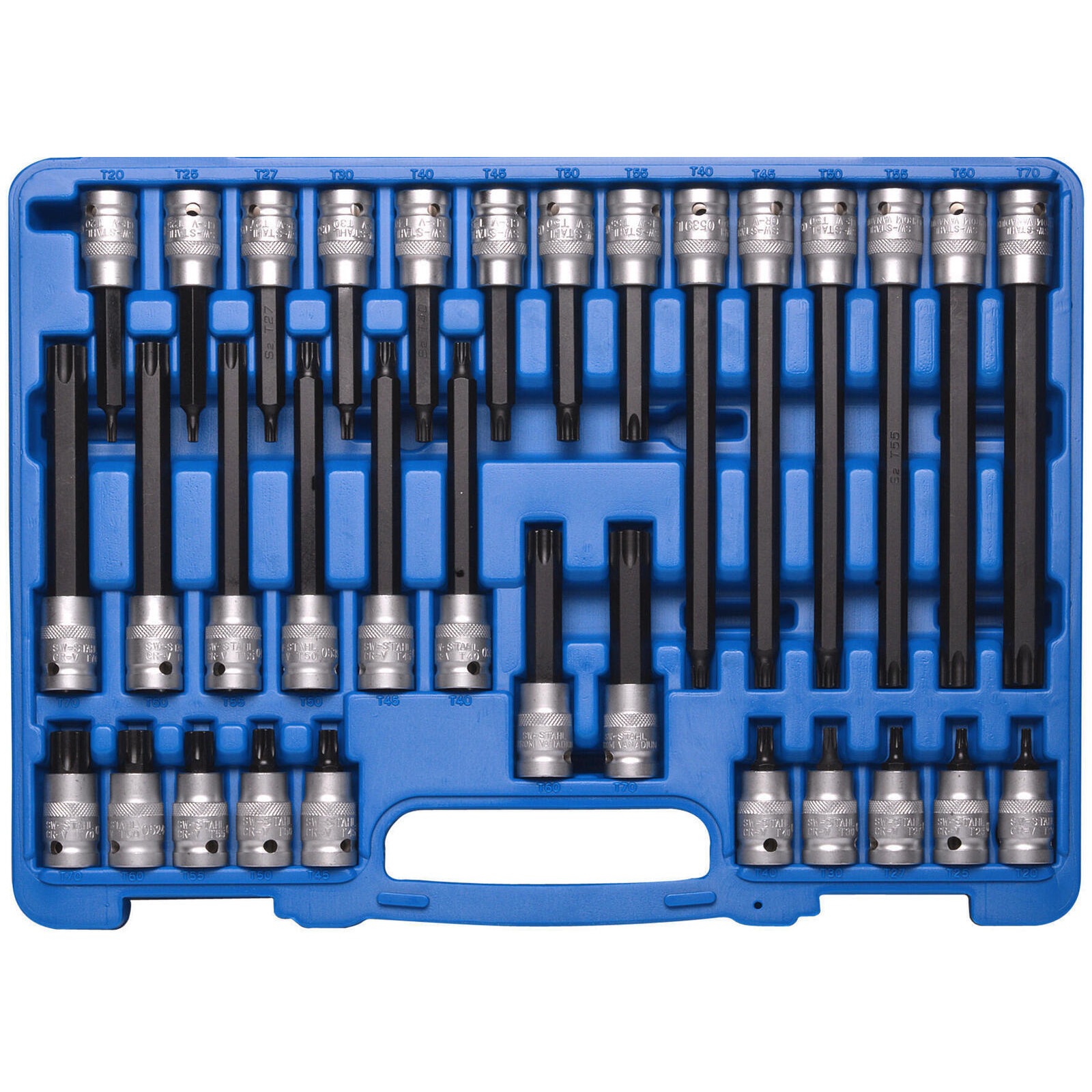 SW-STAHL 04423L Schraubendreheinsätze, 1/2", T-Profil, T20-T70, 32-...