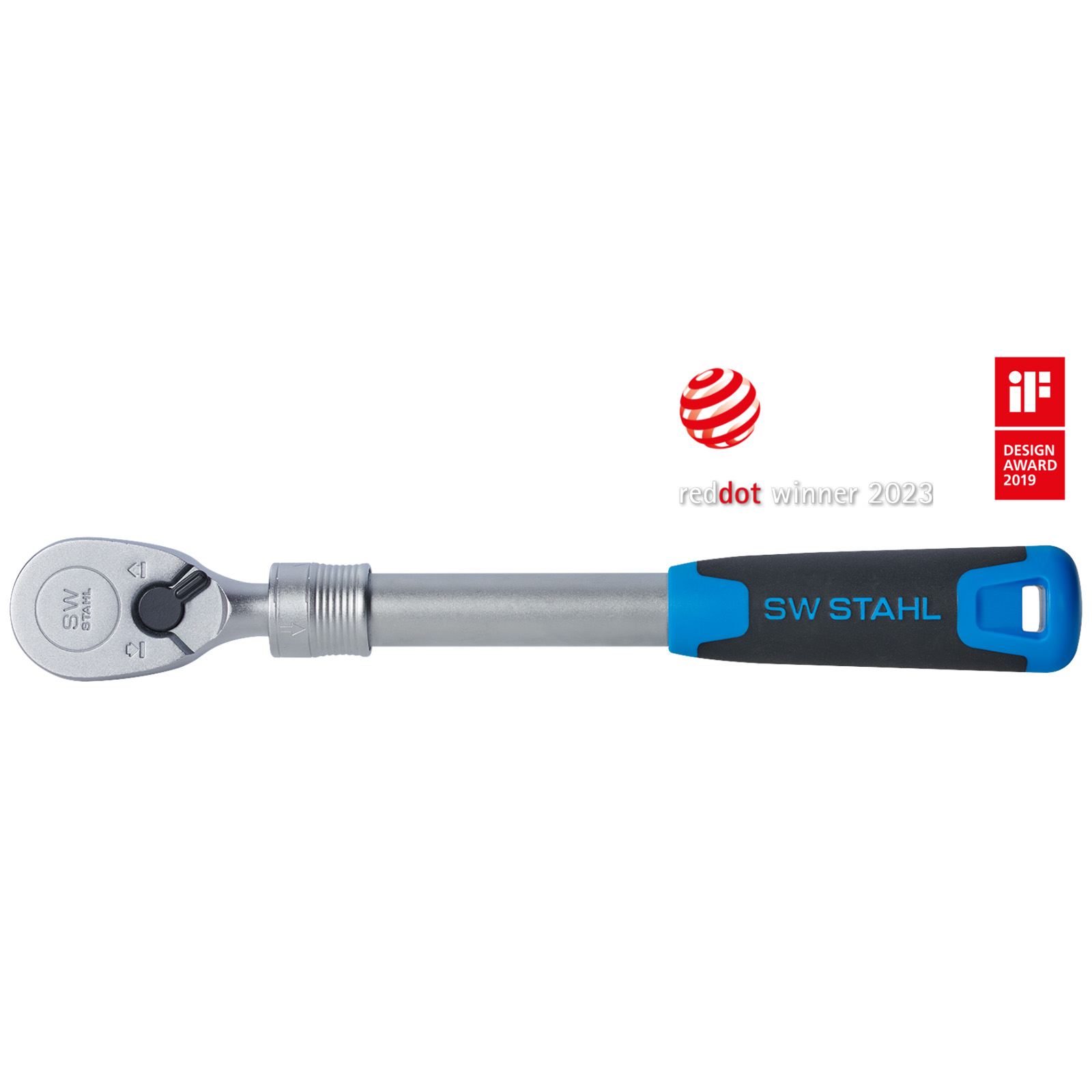 SW-STAHL 06090L Umschaltknarre 1/2" High Torque, 1.075 Nm Teleskopauszug Ratsche