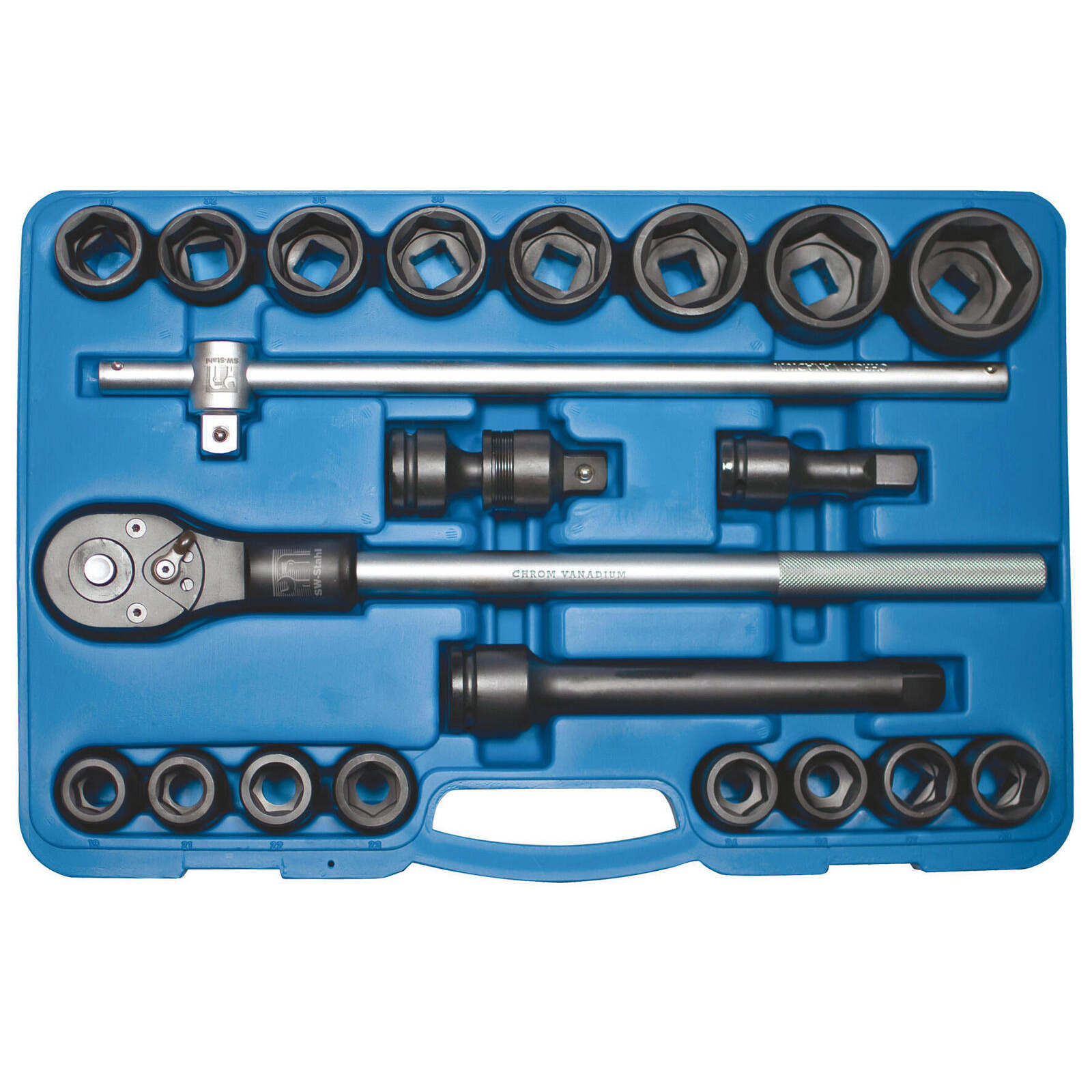 SW-STAHL 07605L IMPACT-Steckschlüsselsatz, 3/4", 21-teilig