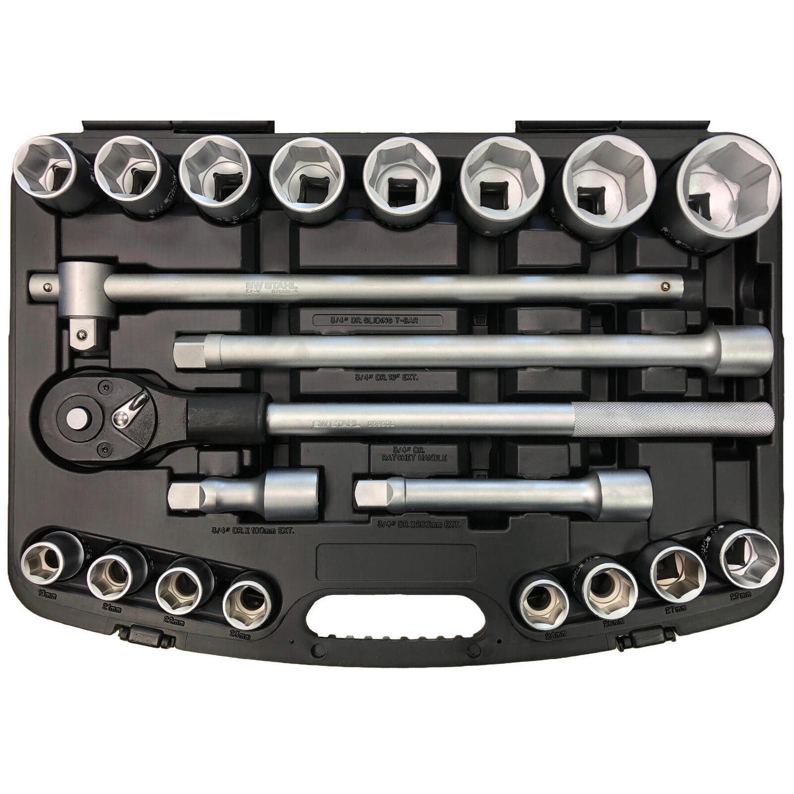 SW-STAHL 07660L Steckschlüsselsatz, 3/4", 21-teilig