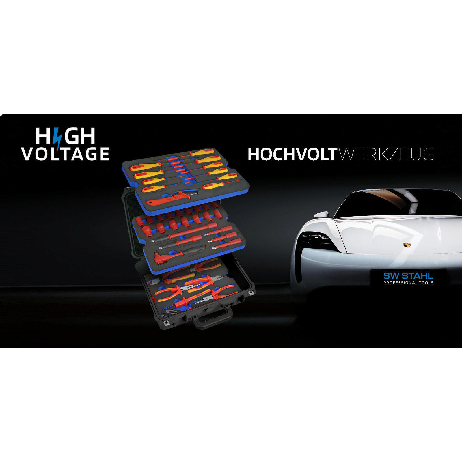 SW-STAHL V1000 VDE Werkzeugsatz, 50-teilig
