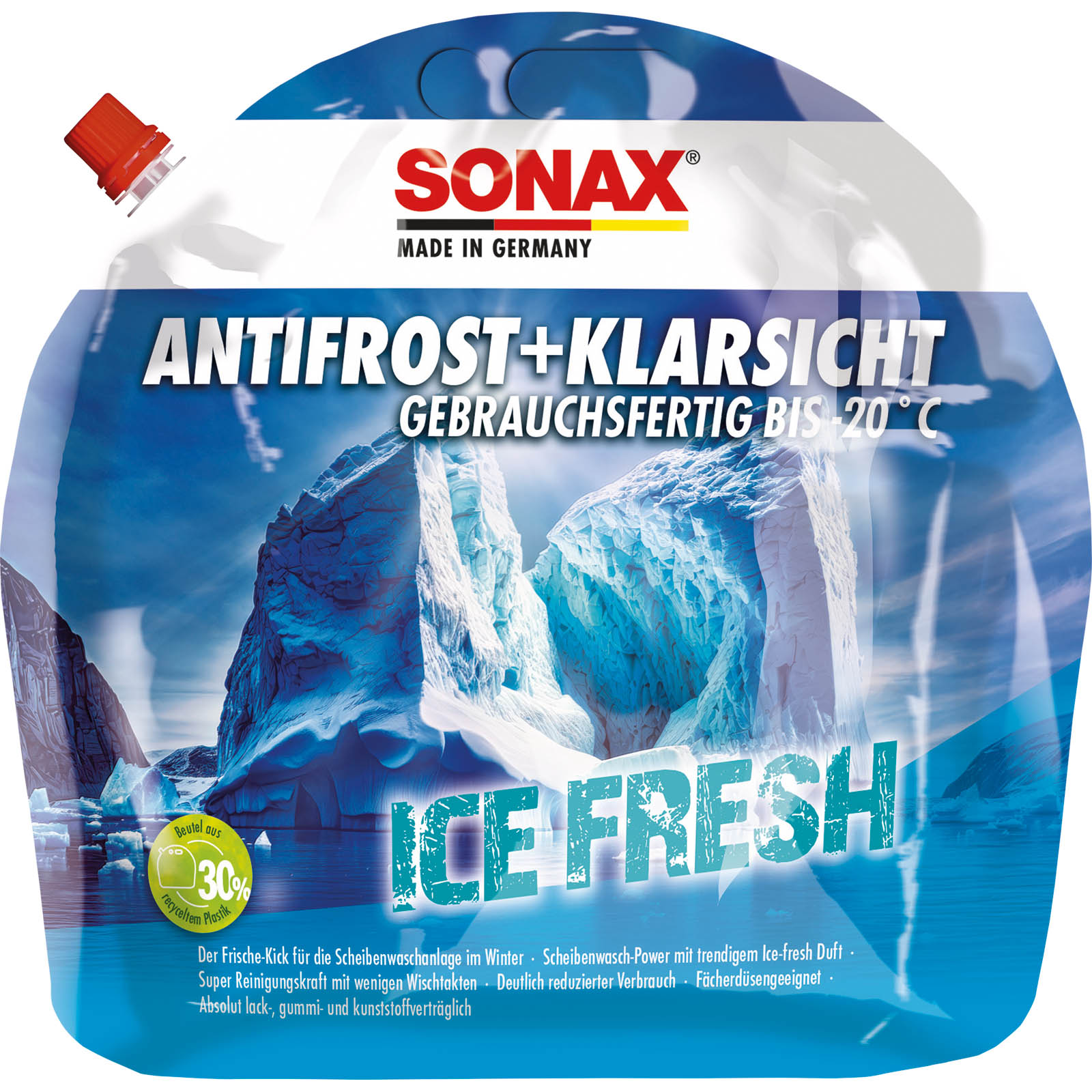 SONAX Frostschutz, Scheibenreinigungsanlage AntiFrost+Klarsicht bis -20 °C Ice-fresh