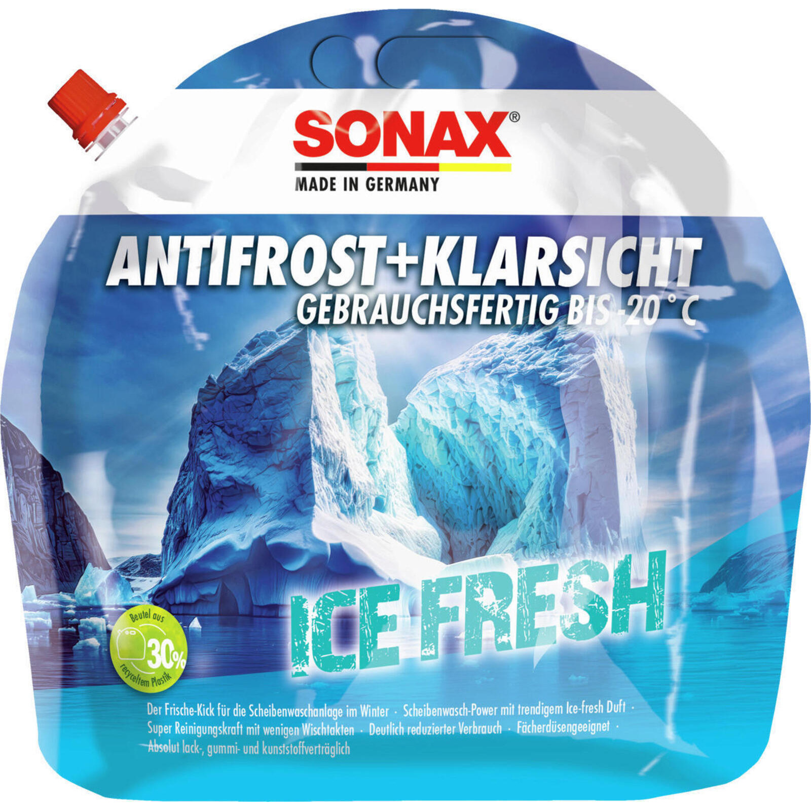 SONAX Antifreeze, window cleaning system AntiFreeze + Clear View icefresh -20°C