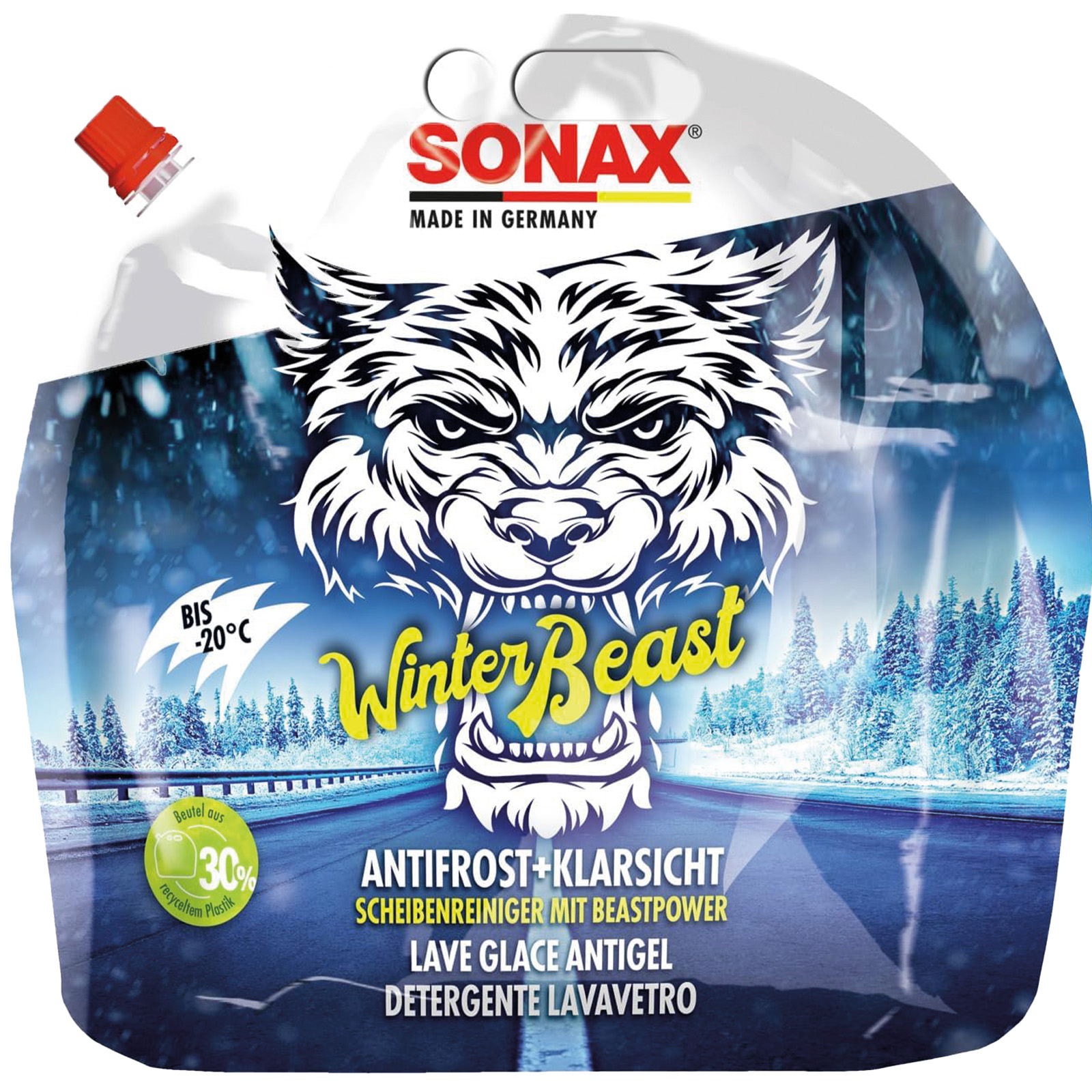 SONAX Frostschutz, Scheibenreinigungsanlage WinterBeast AntiFrost+KlarSicht bis -20 °C