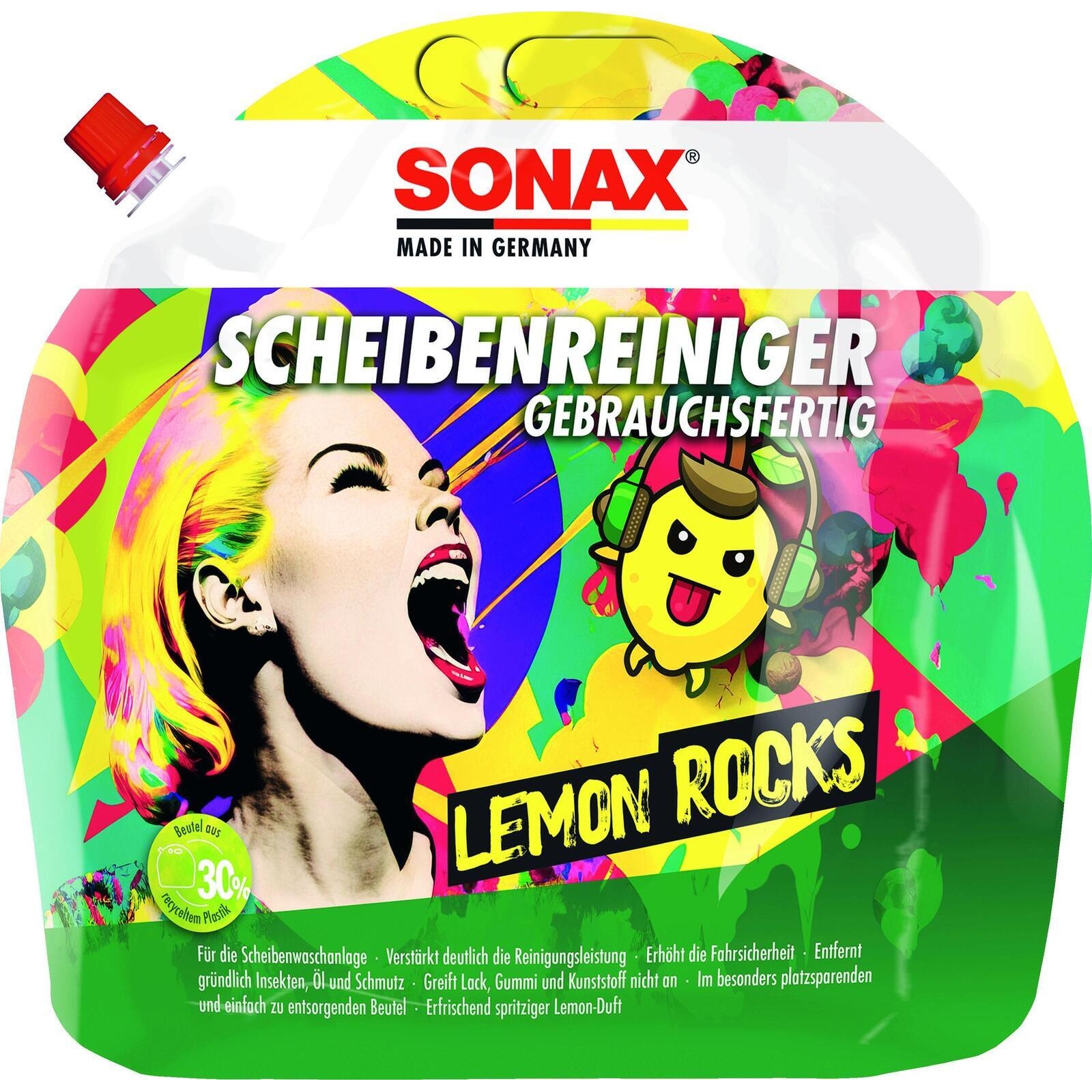 3L SONAX Scheibenreiniger Lemon Rocks gebrauchsfertig