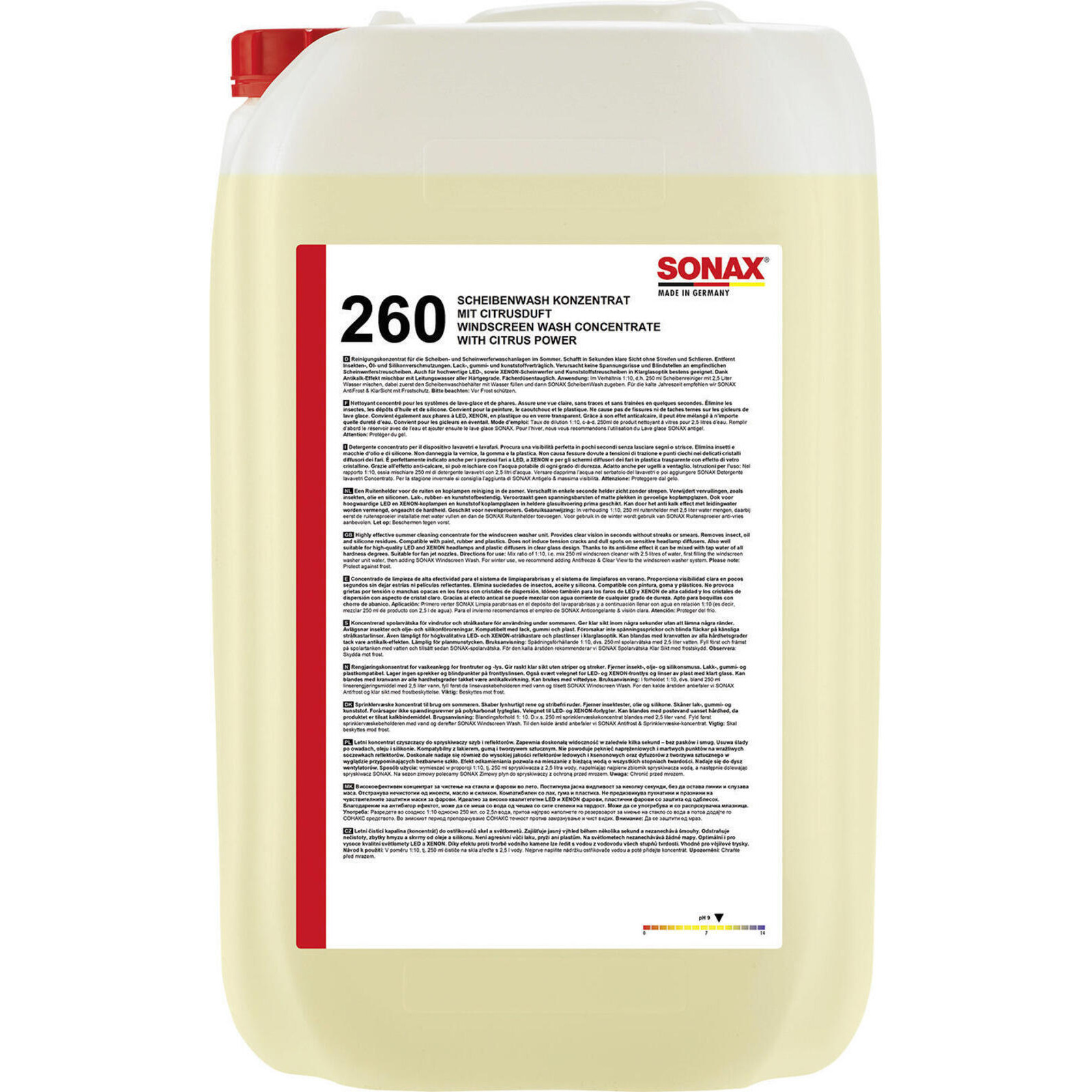 SONAX Cleaner, window cleaning system Windscreen wash concentrate 1:10 citrus