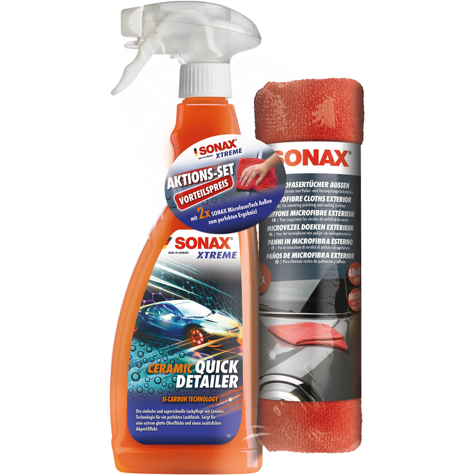SONAX Lackversiegelung XTREME Ceramic QuickDetailer mit MicrofaserTücher...