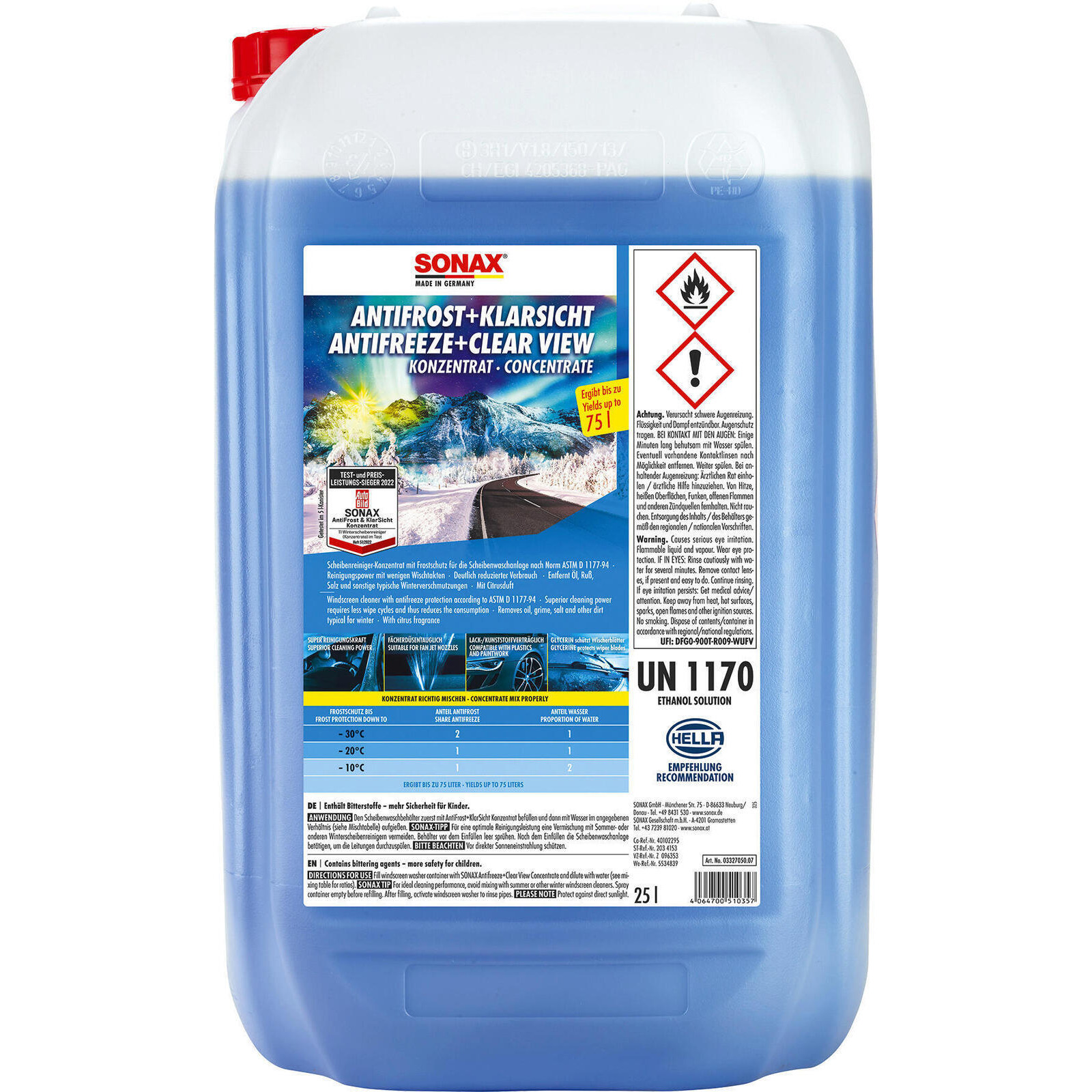 SONAX Antifreeze, window cleaning system Antifreeze + clear view concentrate