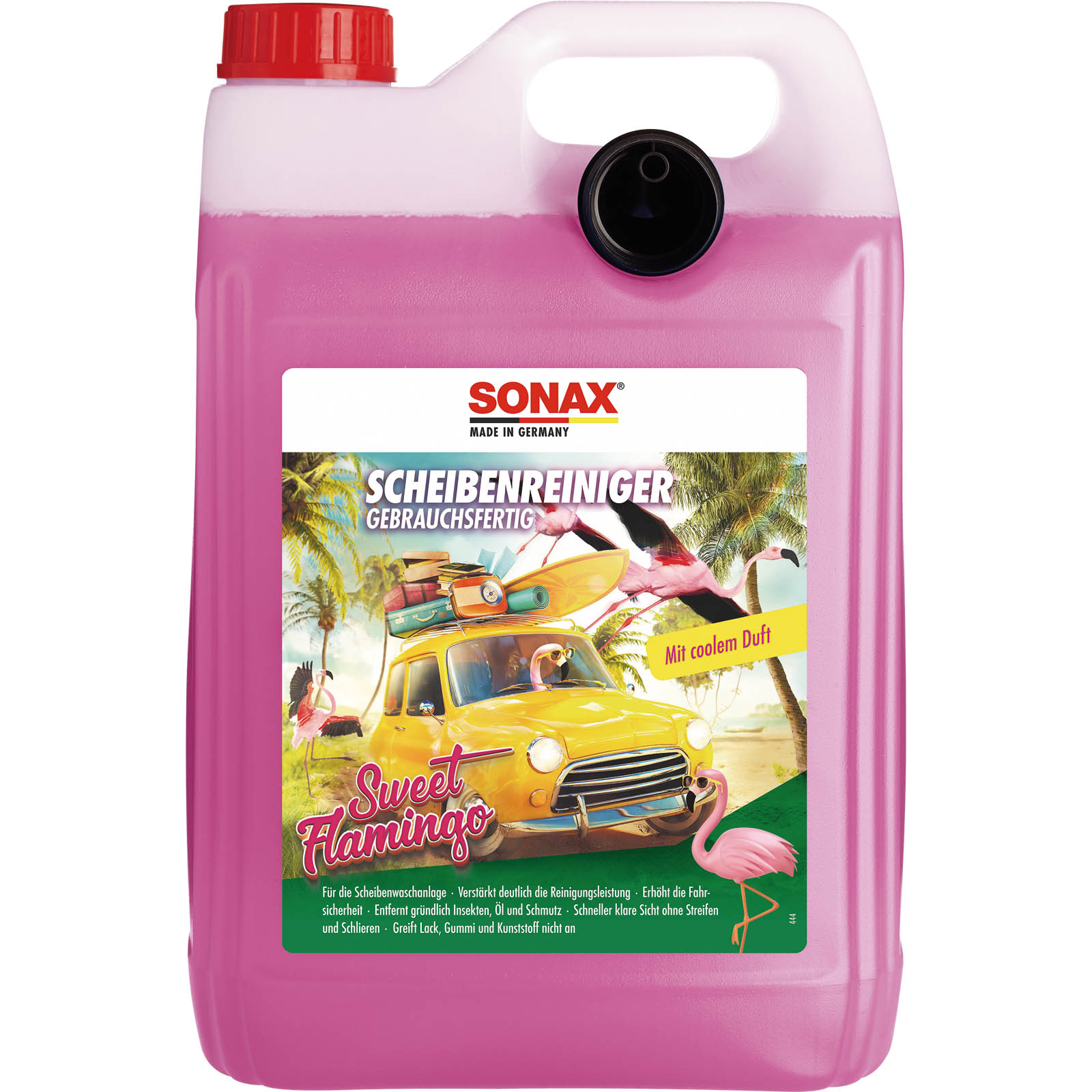 SONAX Cleaner, window cleaning system Windscreen Wash ready-to-use Sweet Flamingo