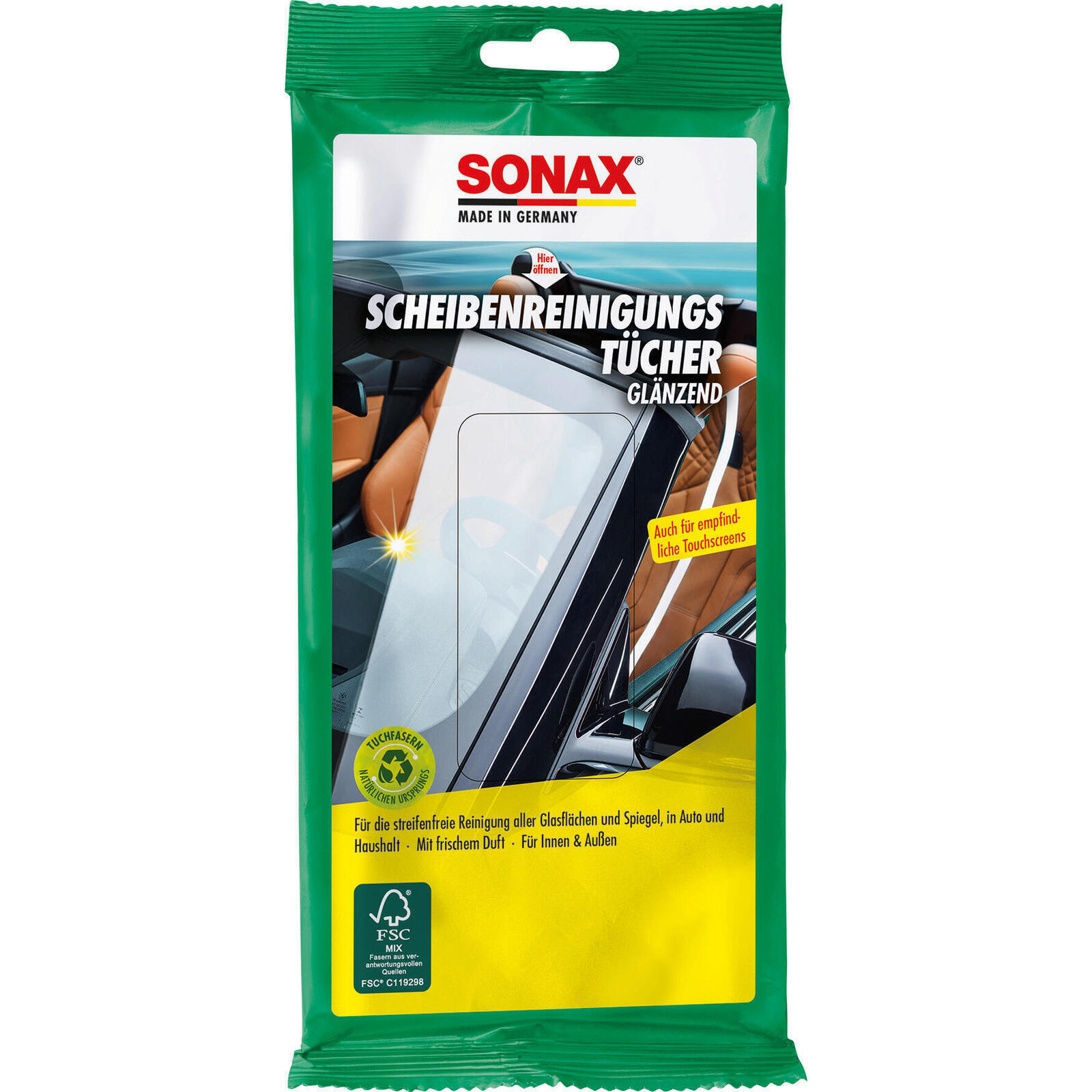 SONAX Kunststoffpflegemittel KunststoffPflegeTücher glänzend