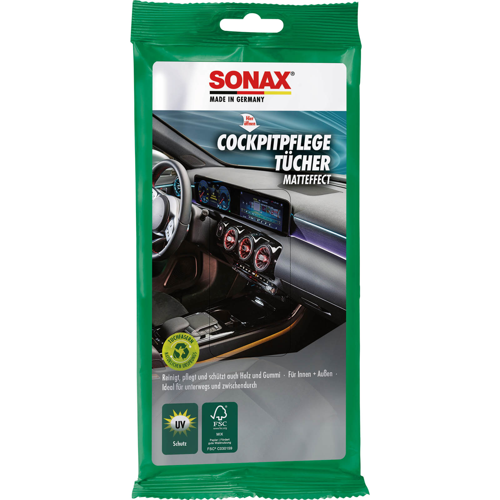 SONAX Cleaning Cloth Plastic care wipes matt