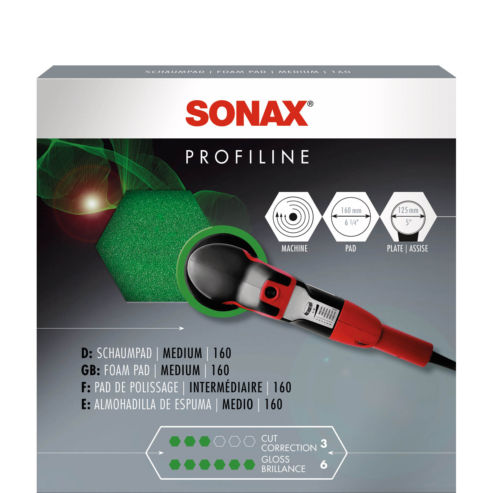 SONAX Attachment, polishing machine Polishing sponge green 160 (medium)