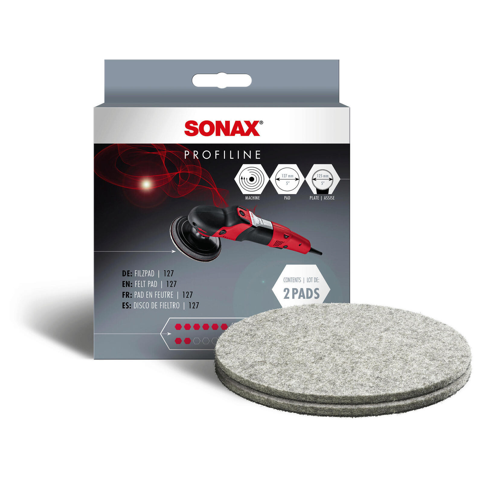 SONAX Aufsatz, Poliermaschine FilzPad 127 (2 St.)