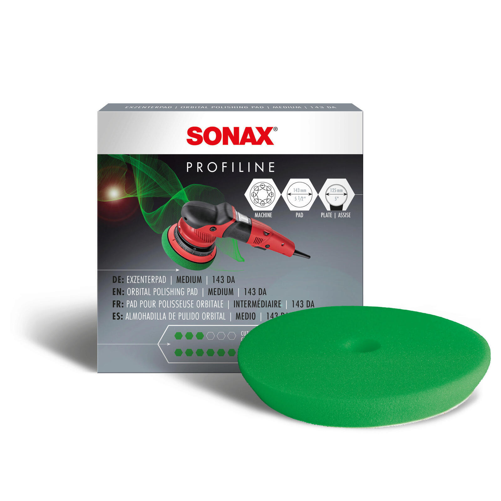 SONAX Aufsatz, Poliermaschine Polierschwamm gelb 143 Dual Action -FinishPad-