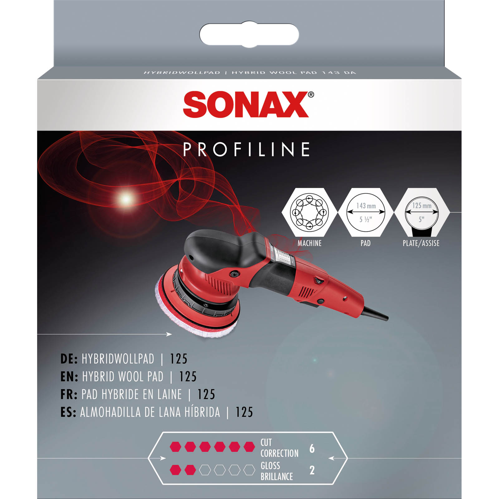 SONAX Attachment, polishing machine Hybrid Wool Pad 143 DA