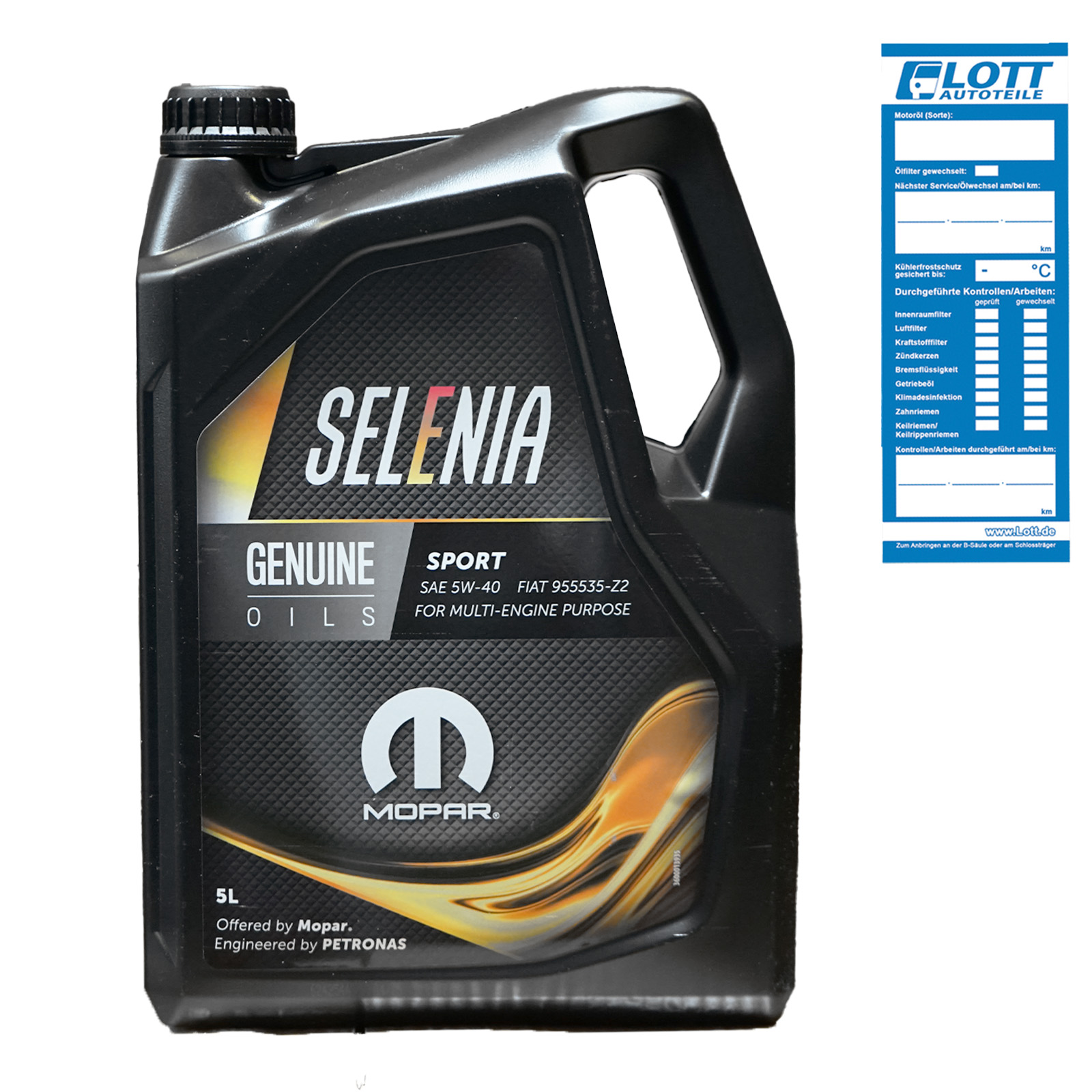 5L PETRONAS SELENIA SPORT 5W-40 Motoröl Motorenöl ACEA A3/B4 Fiat 9...