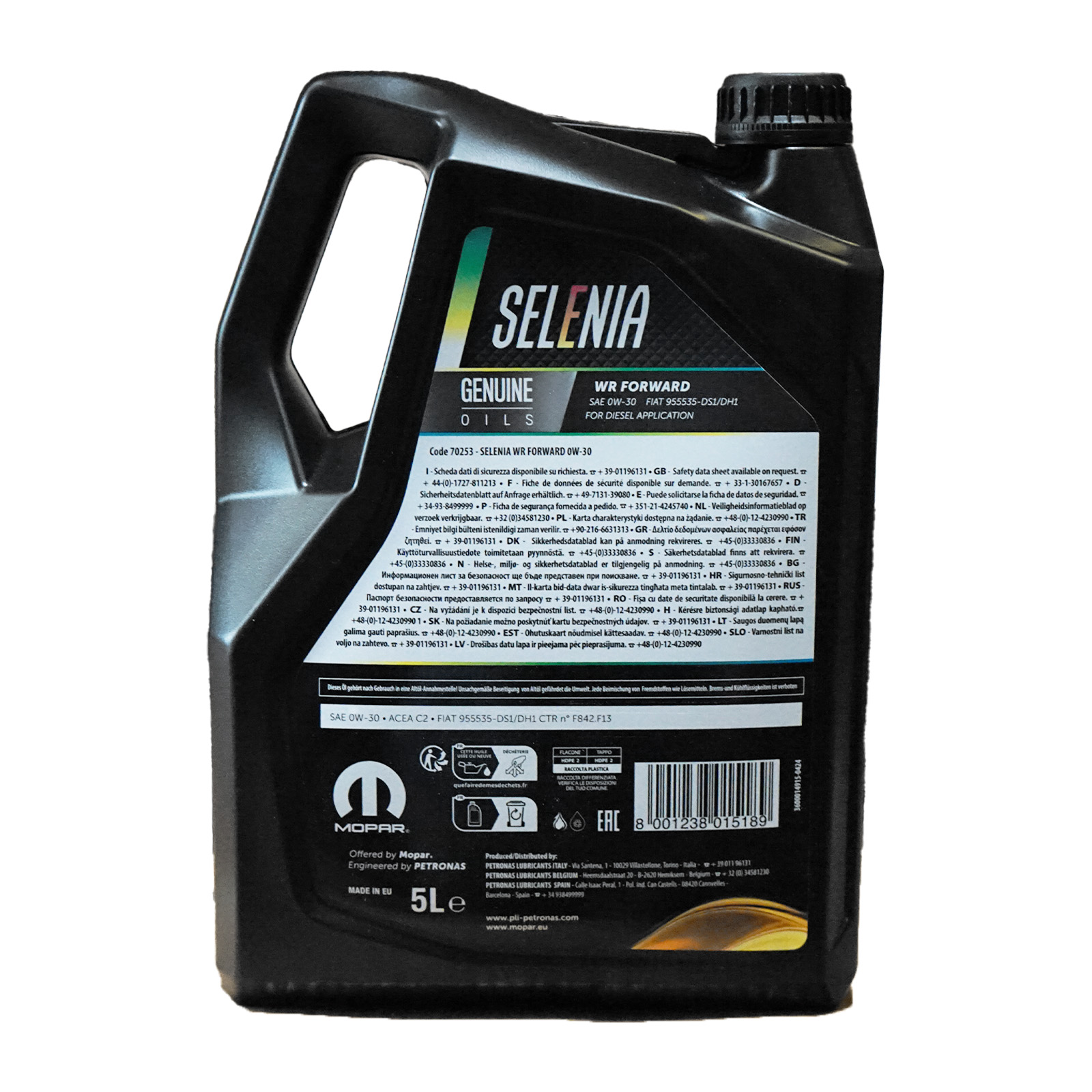5L Selenia WR Forward 0W-30 Motoröl Motorenöl ACEA C2 Fiat 955535-D...