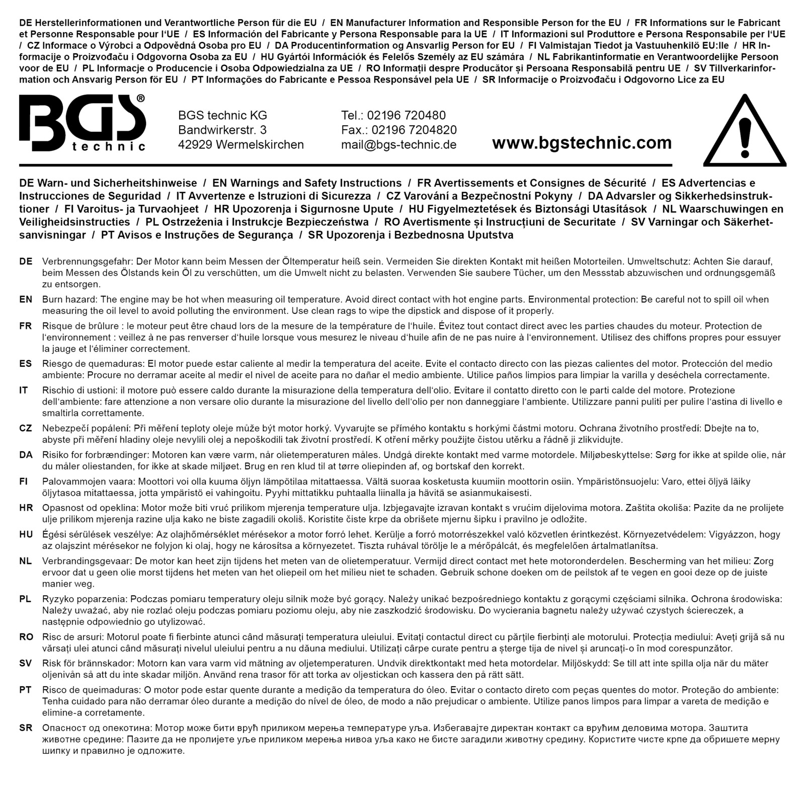 Motoröl-Messstab | für Mercedes-Benz M112, M113, M646, M647, M648