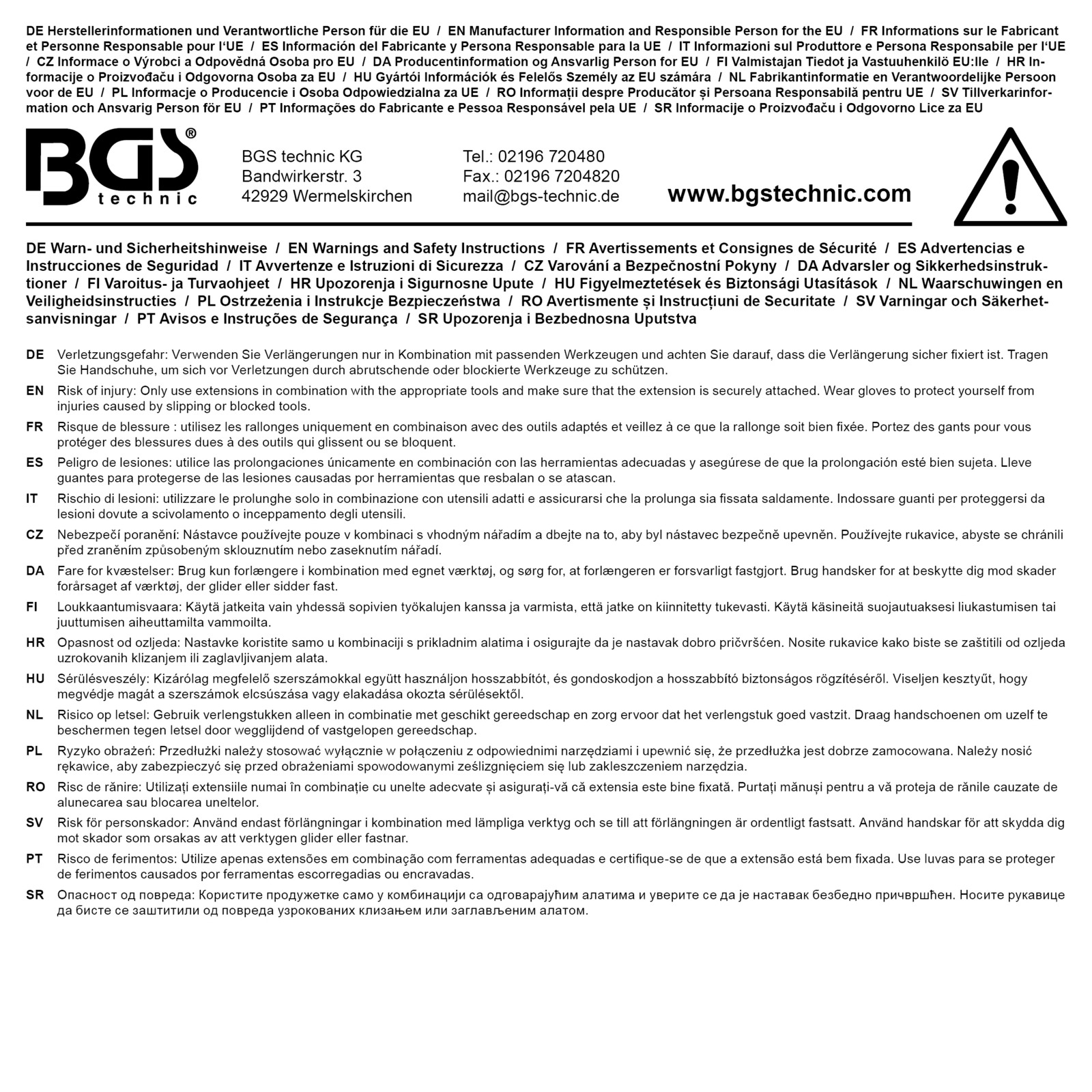 BGS Extension Set, socket