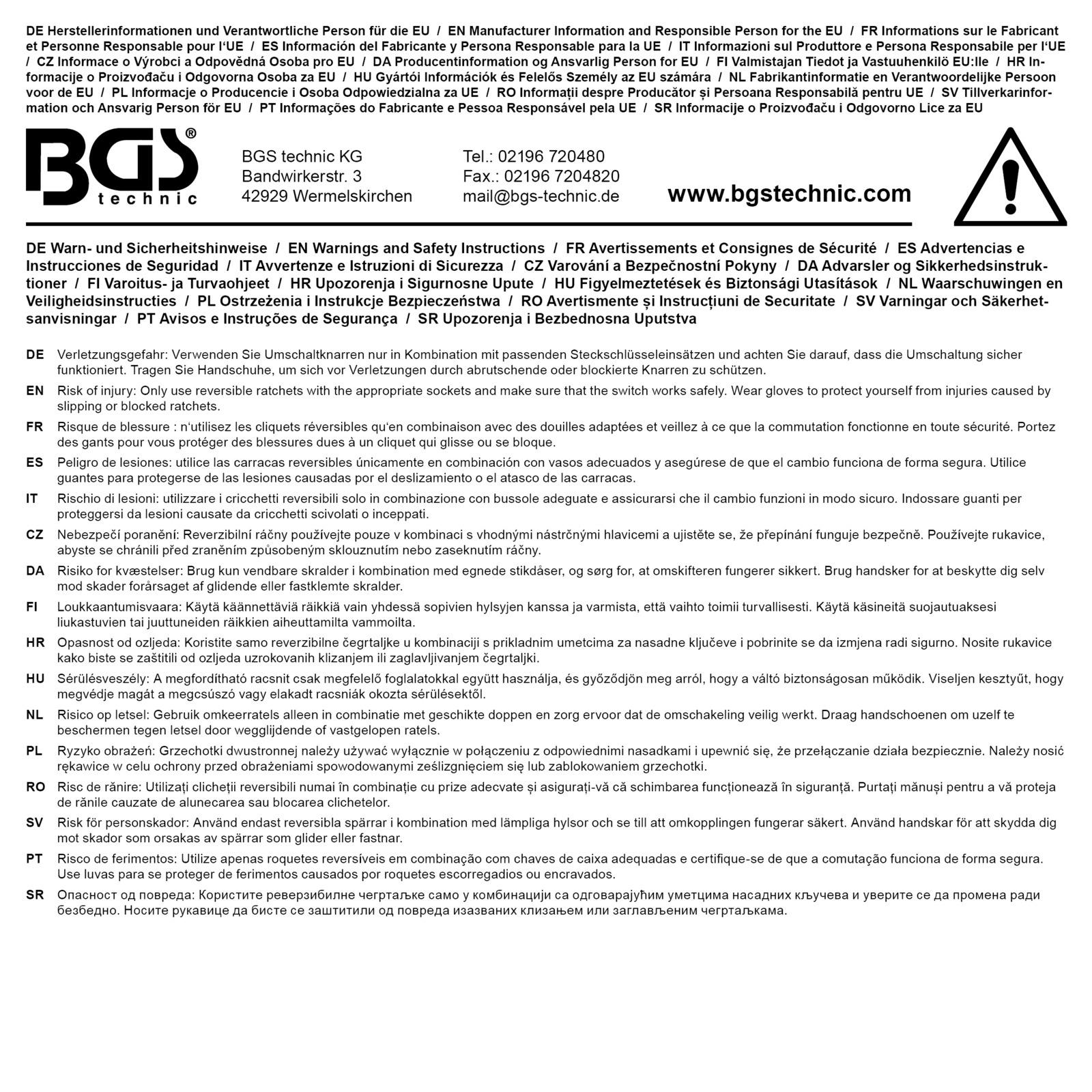 BGS Reversible Ratchet