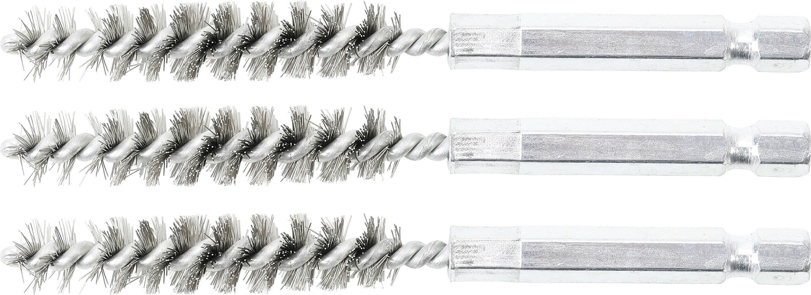 Stahlbürste | 10 mm | Antrieb Außensechskant 6,3 mm (1/4") | 3-tlg.