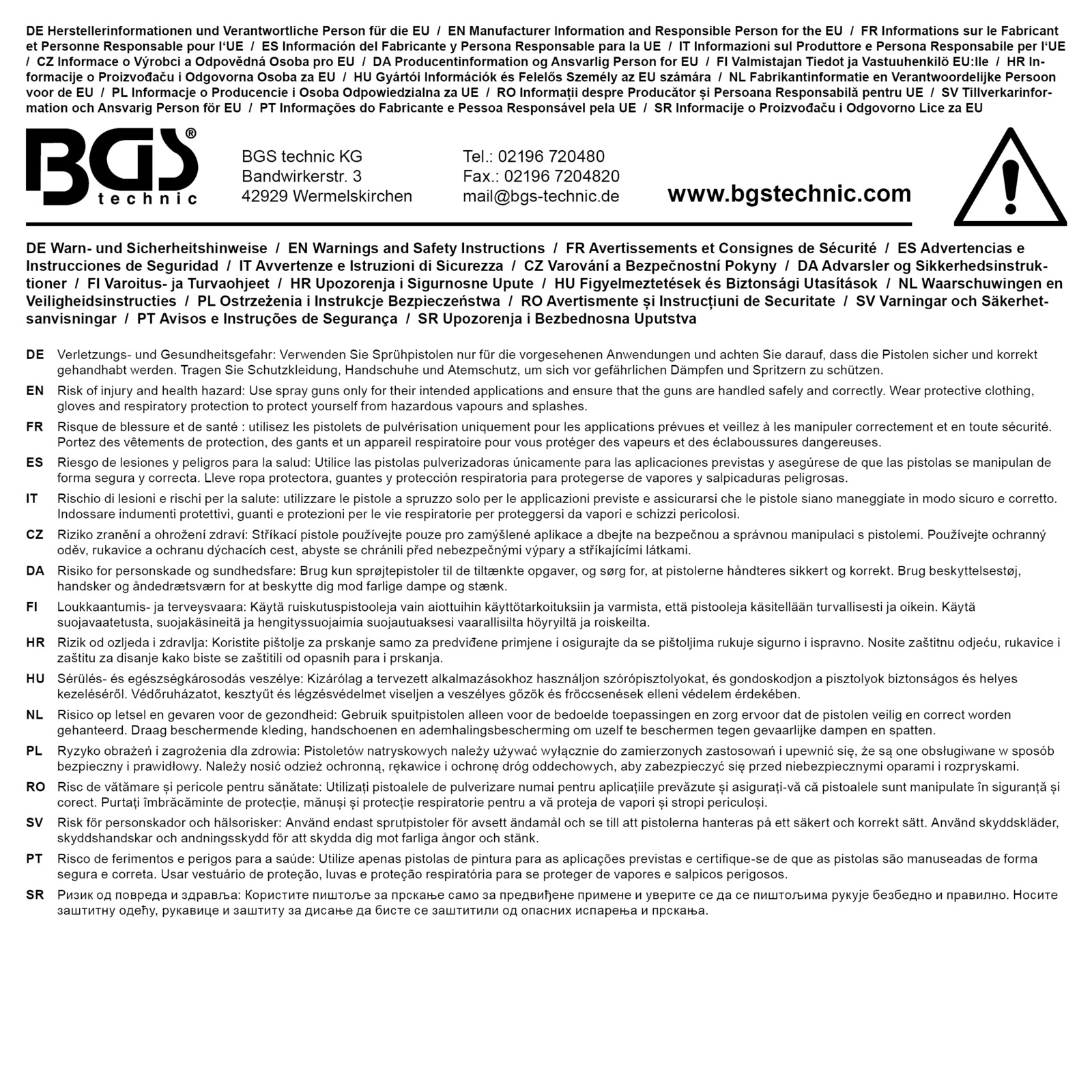 BGS Cleaning Brush Set, spray gun