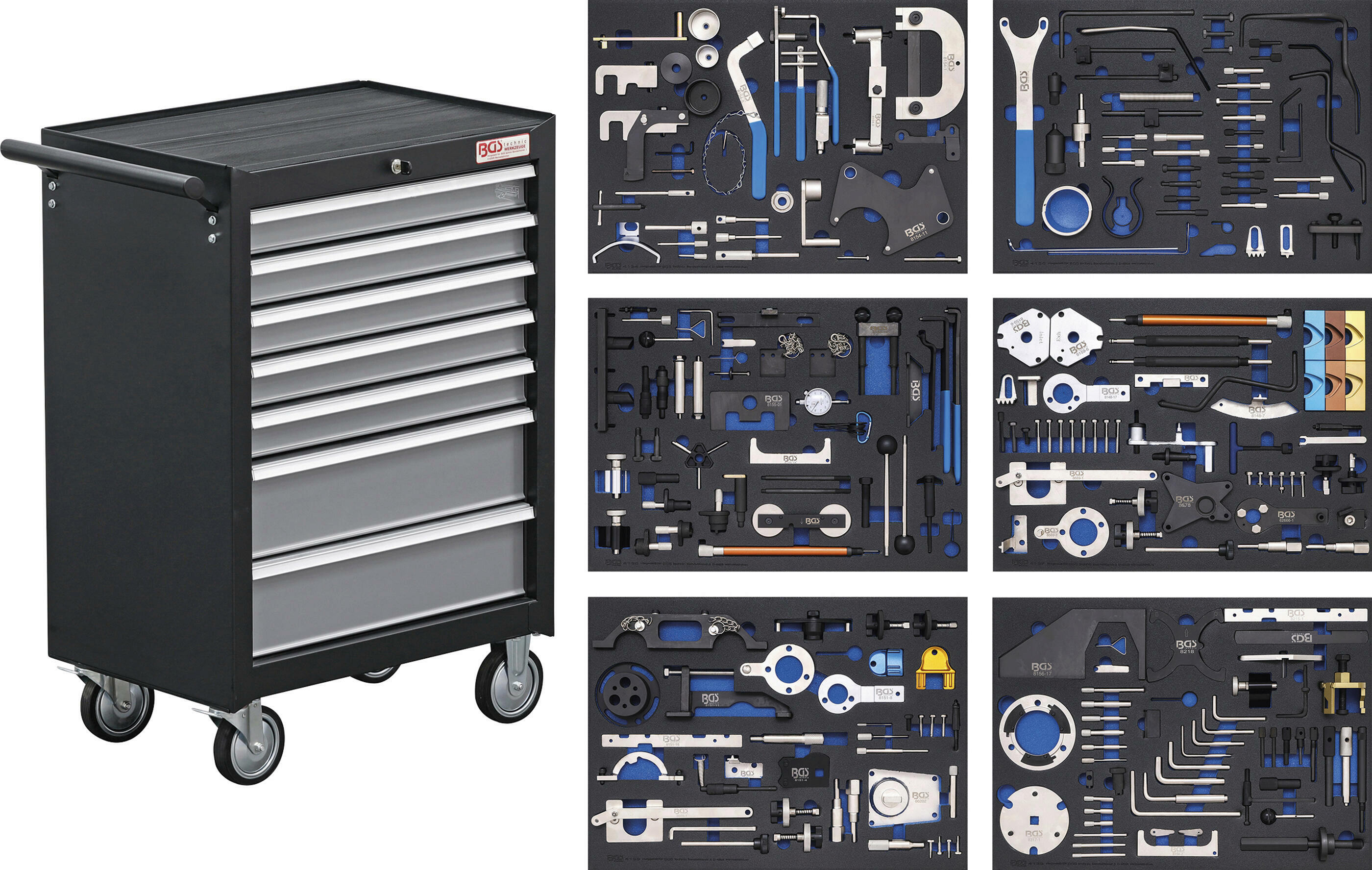 Werkstattwagen | 7 Schubladen | Motor-Einstellwerkzeug-Sätze