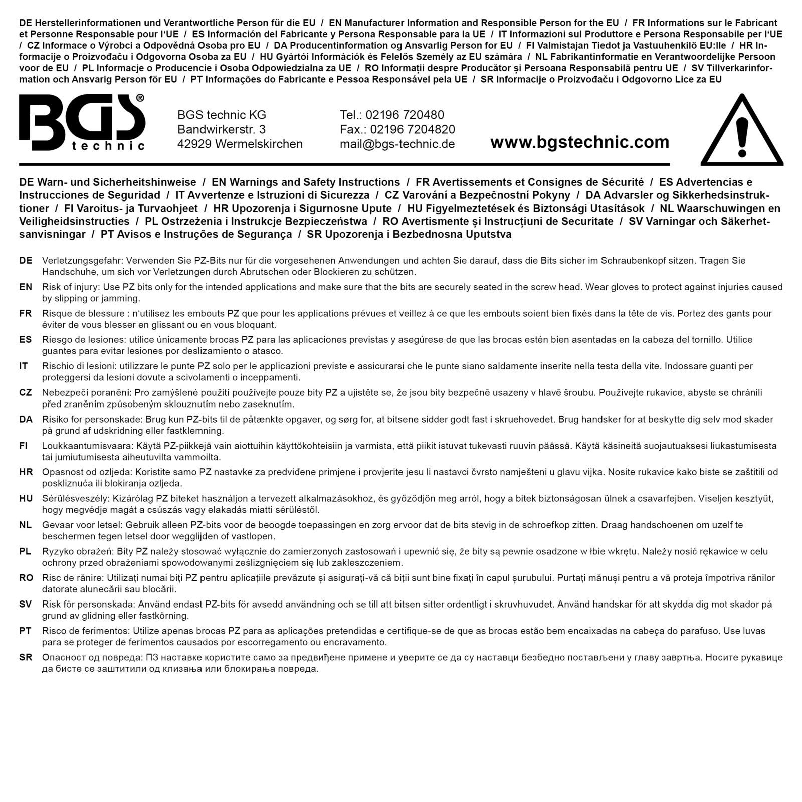 BGS Screwdriver Bit