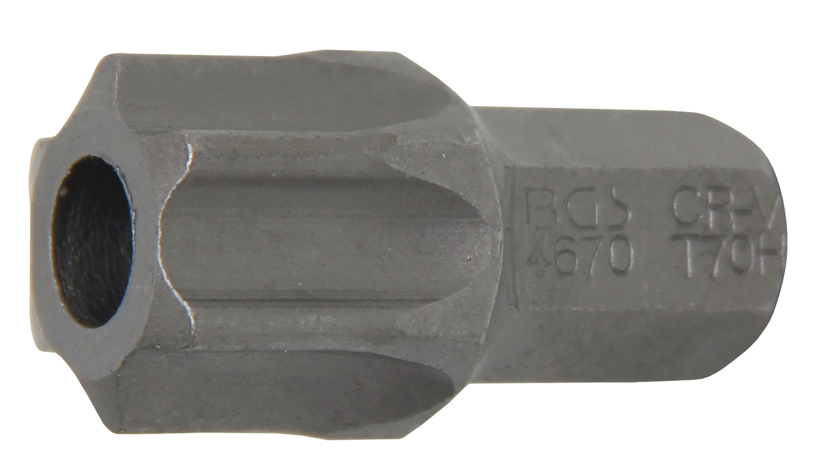 Bit | Antrieb Außensechskant 10 mm (3/8") | T-Profil (für Torx) mit Bohrung T70